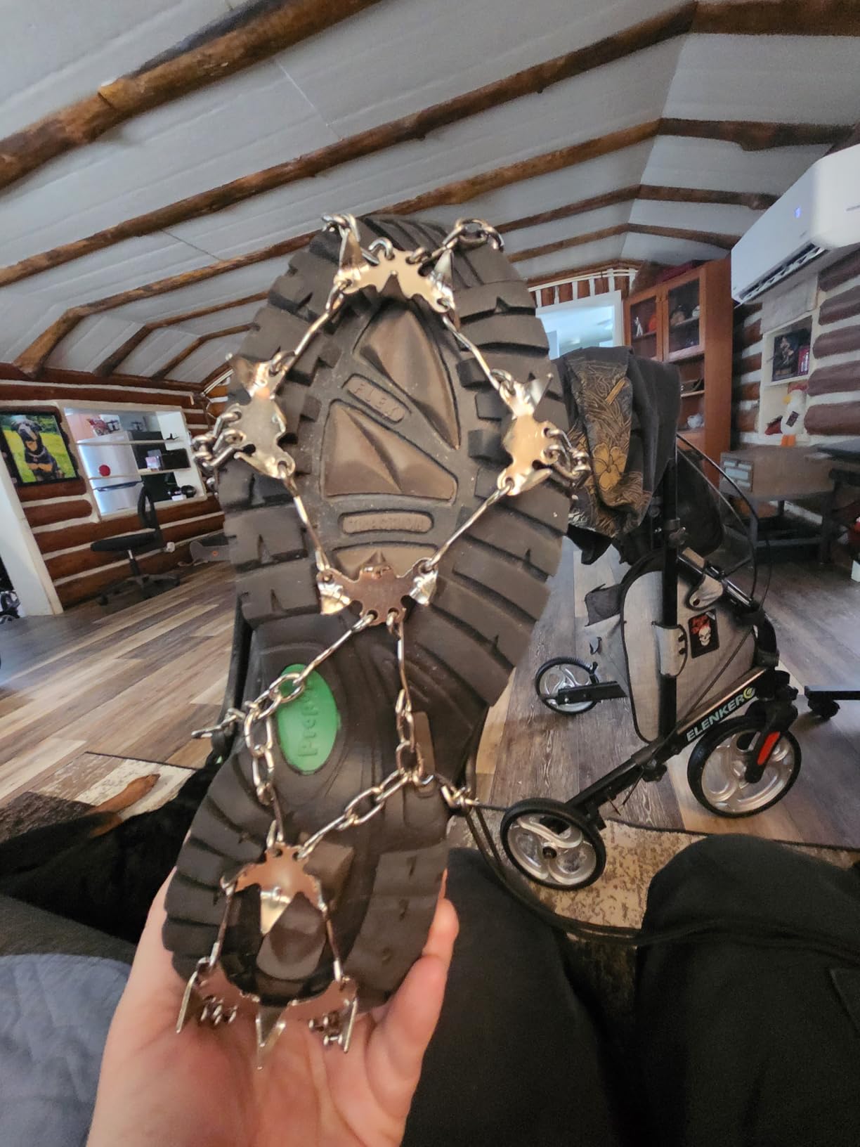 Cimkiz Crampons Ice Cleats Traction Snow Grips for Boots Shoes Women Men Anti Slip 19 Stainless Steel Spikes Safe Protect for Hiking Fishing Walking Climbing Mountaineering customer photo 2