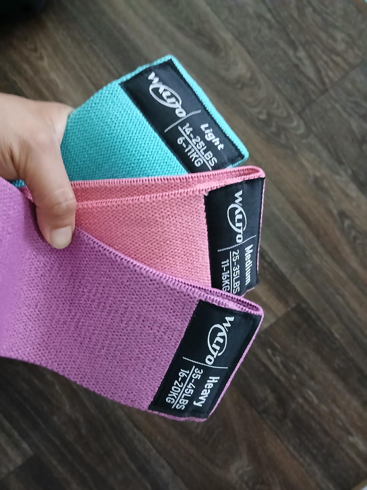 WALITO Resistance Bands for Working Out, Fabric Exercise Bands for Legs and Butt, Workout Bands for Women and Men, Booty Band for Yoga Starter Set, Pilates, Rehab, Fitness and Home Workout customer photo 2