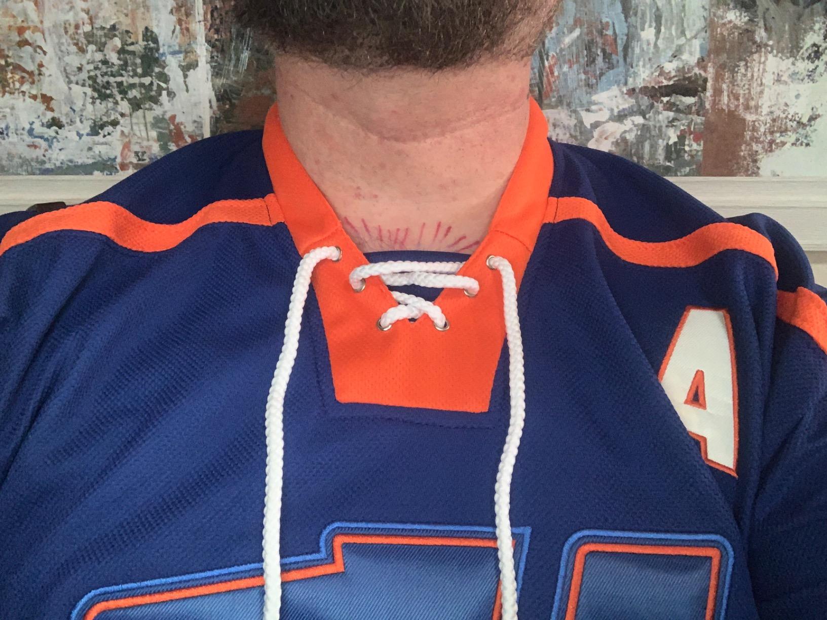 Doug The Thug #69 Glatt Halifax Highlanders Hockey Jersey Blue customer photo 2