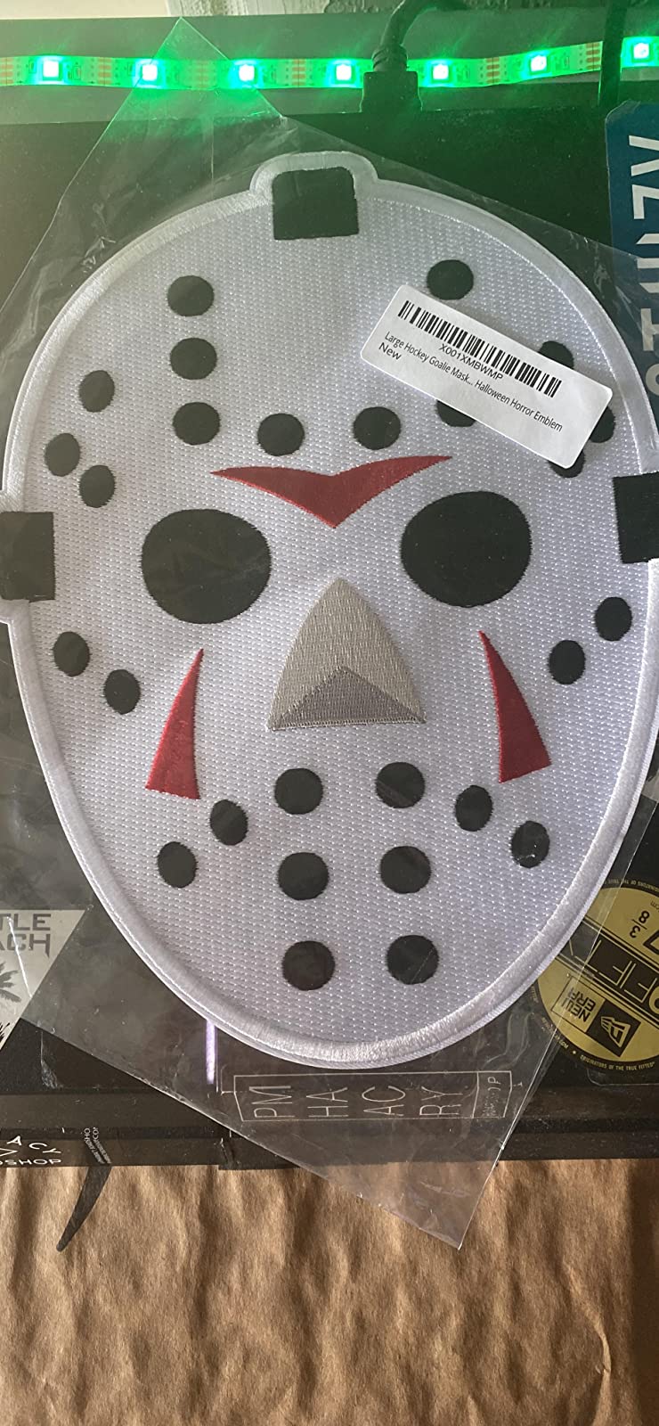 Large Hockey Goalie Mask Embroidered Patch Iron-On Halloween Horror Emblem customer photo 1