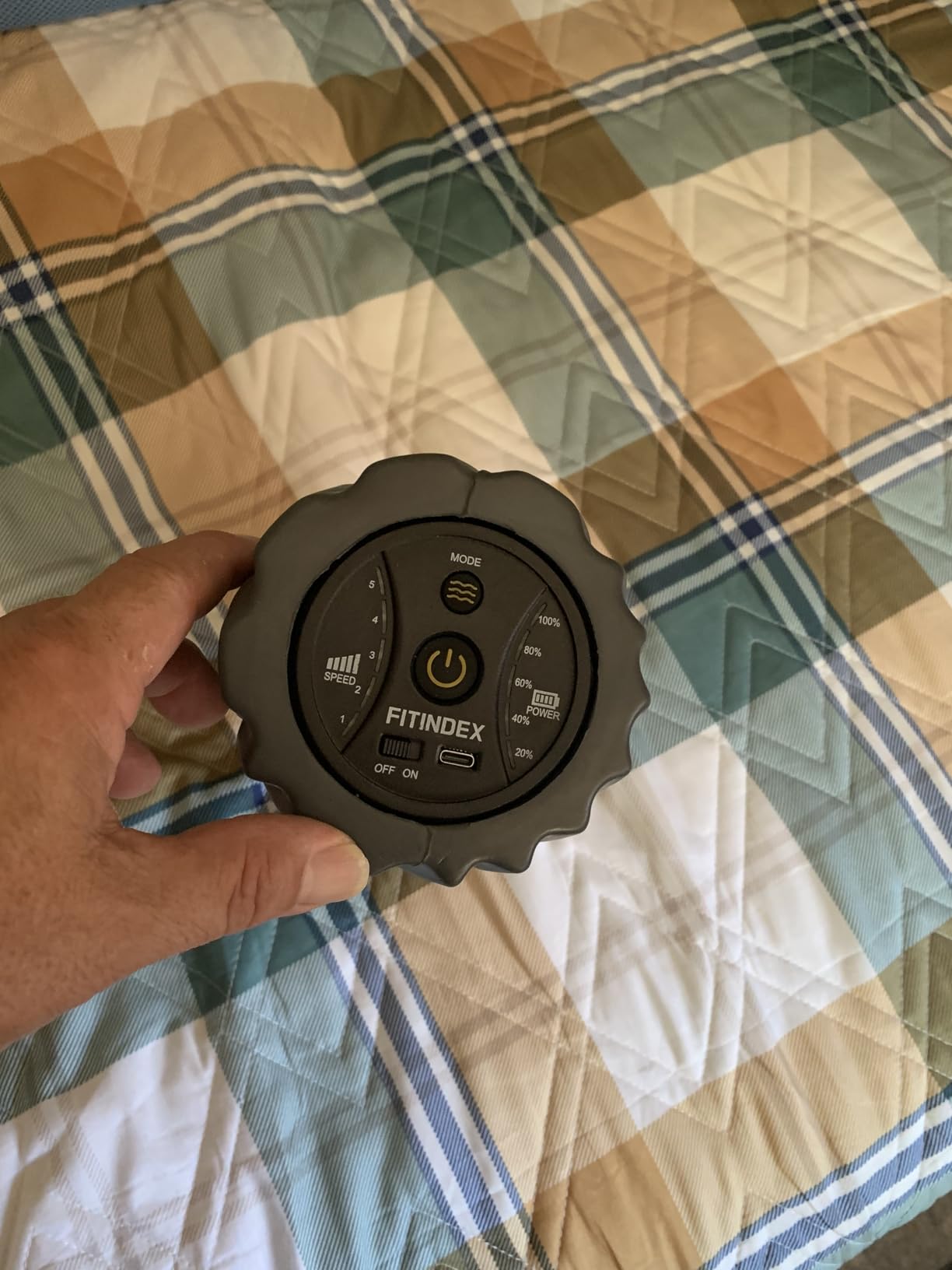 FITINDEX Vibrating Foam Roller for Back Pain, 5-Speed Muscle Massage, Exercise, Muscles Deep Tissue, Physical Therapy, Pilates, Yoga, Rechargeable, Travel Portable, Gray customer photo 1