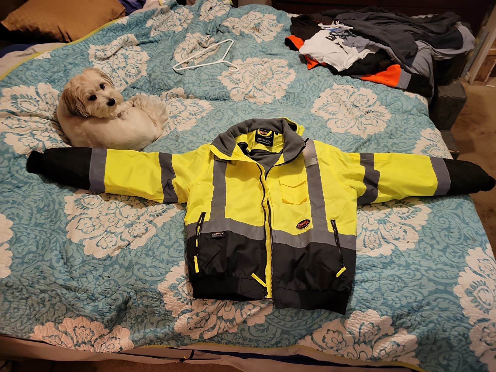 Pioneer Hi Vis Work Jacket for Men - Waterproof Safety Bomber - Class 3 Winter Jacket with Reflective Tap, Hood, Pockets customer photo 1