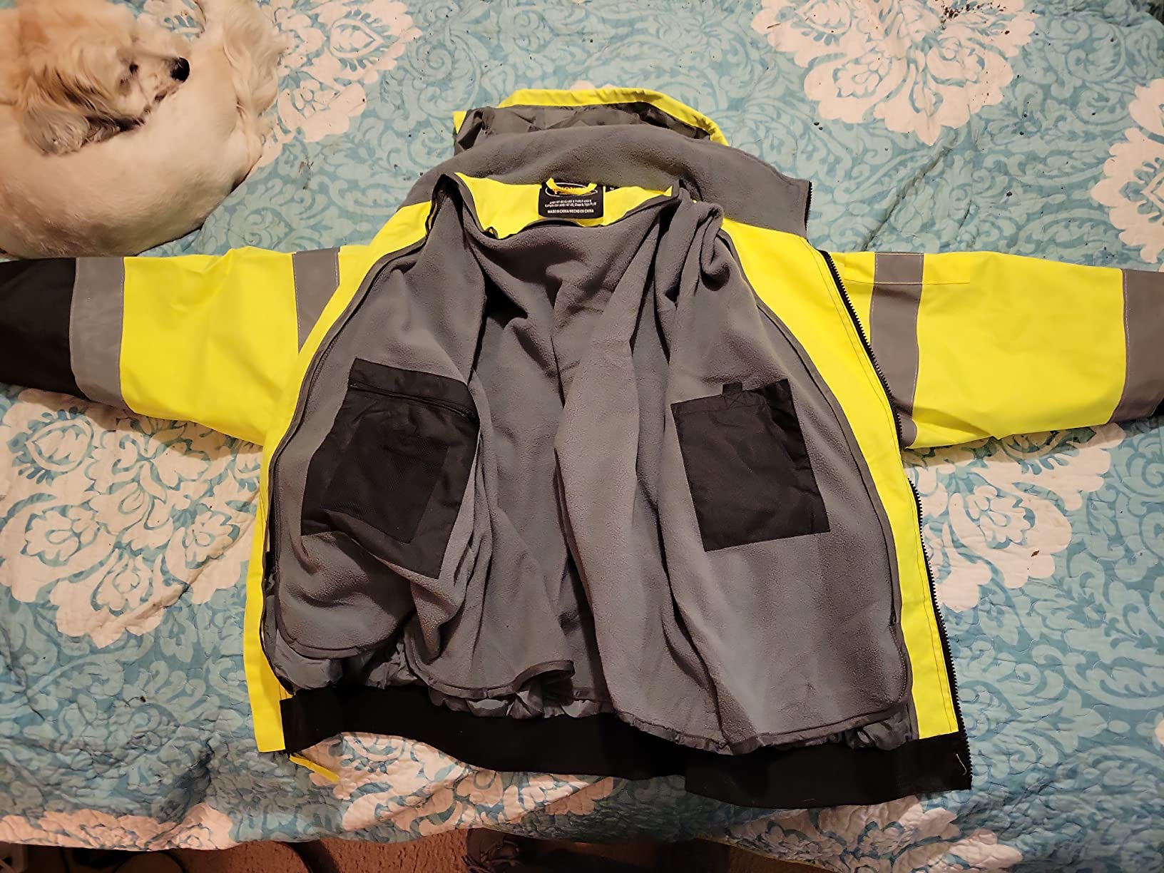 Pioneer Hi Vis Work Jacket for Men - Waterproof Safety Bomber - Class 3 Winter Jacket with Reflective Tap, Hood, Pockets customer photo 2