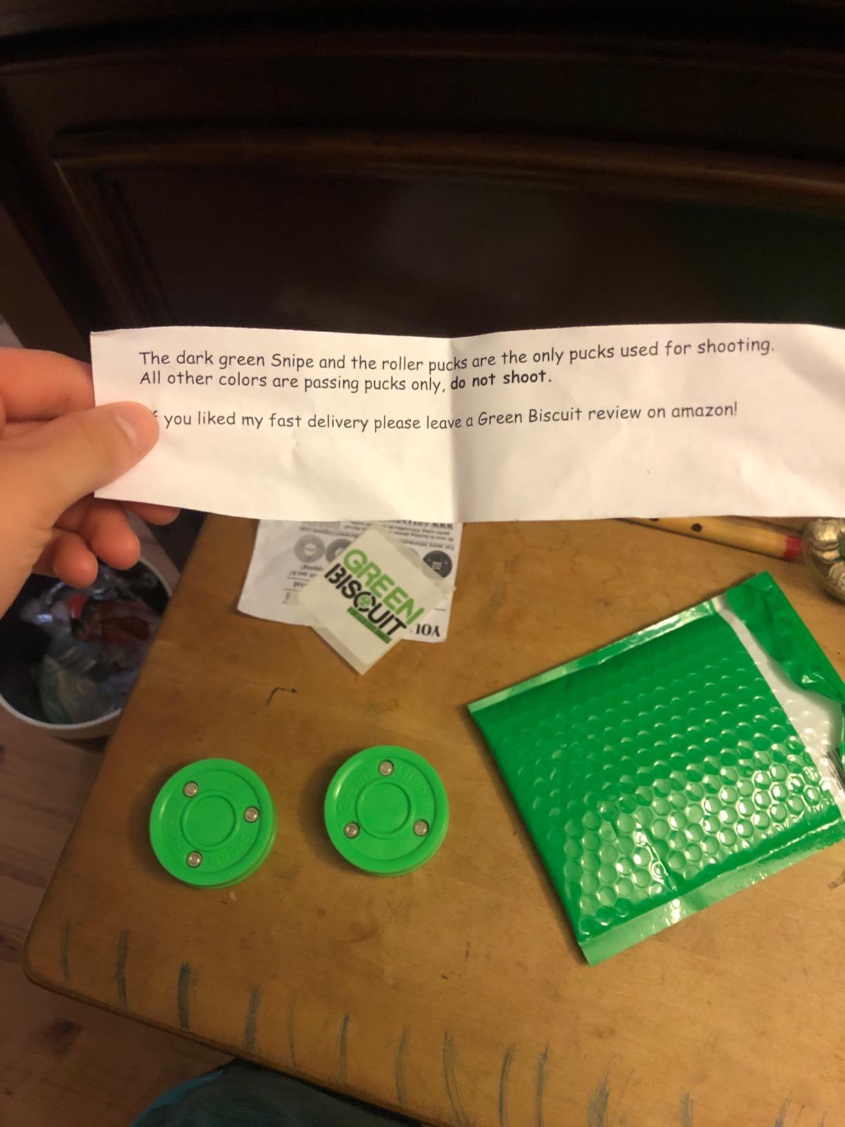 Green Biscuit Passer-2 Pack | Off-Ice Stickhandling & Passing Puck | The is Great for Street Hockey customer photo 2