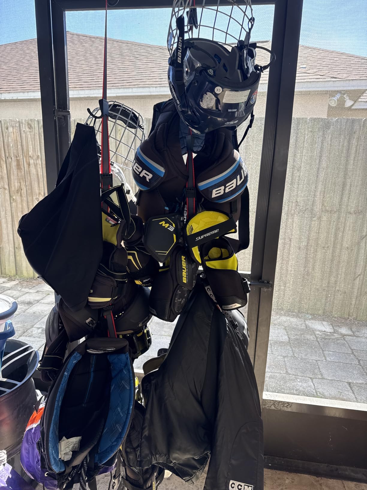 UTTY Multipurpose Portable Hanging Rack - Durable Hockey Gear Drying Rack & Sports Gear Hanger - 6 Adjustable Hooks customer photo 1