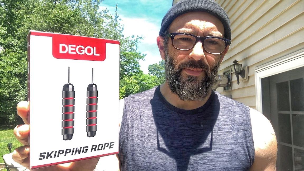 DEGOL Skipping Rope with Ball Bearings Rapid Speed Adjustable Jump Rope Cable and 6