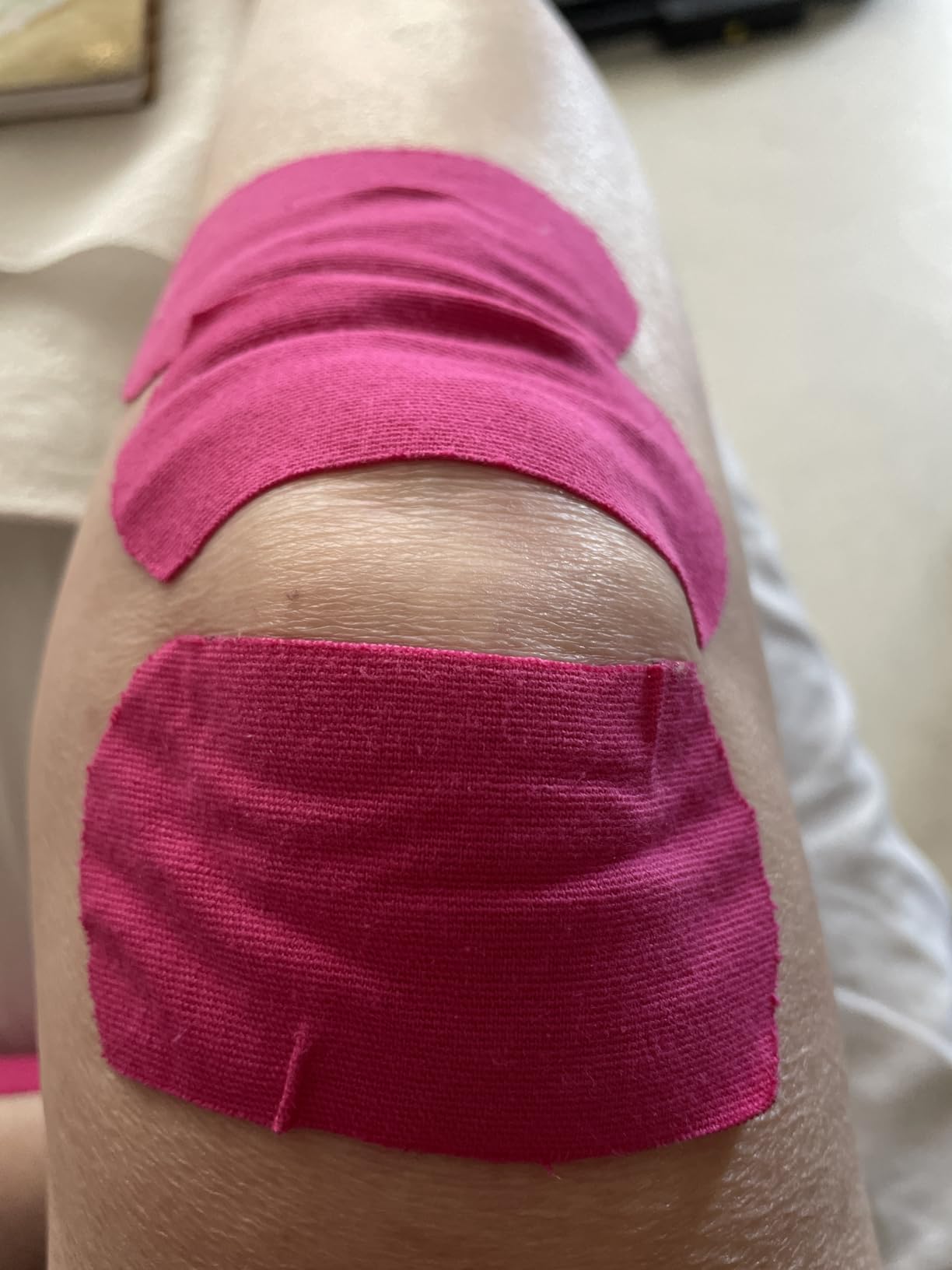 As Seen on Shark Tank | Elastic Kinesiology Tape (2-Pack) | Uncut Athletic Tape Supports & Protects Muscles Knees Shoulders & Plantar Fasciitis | Waterproof Hypoallergenic (Beige) customer photo 2