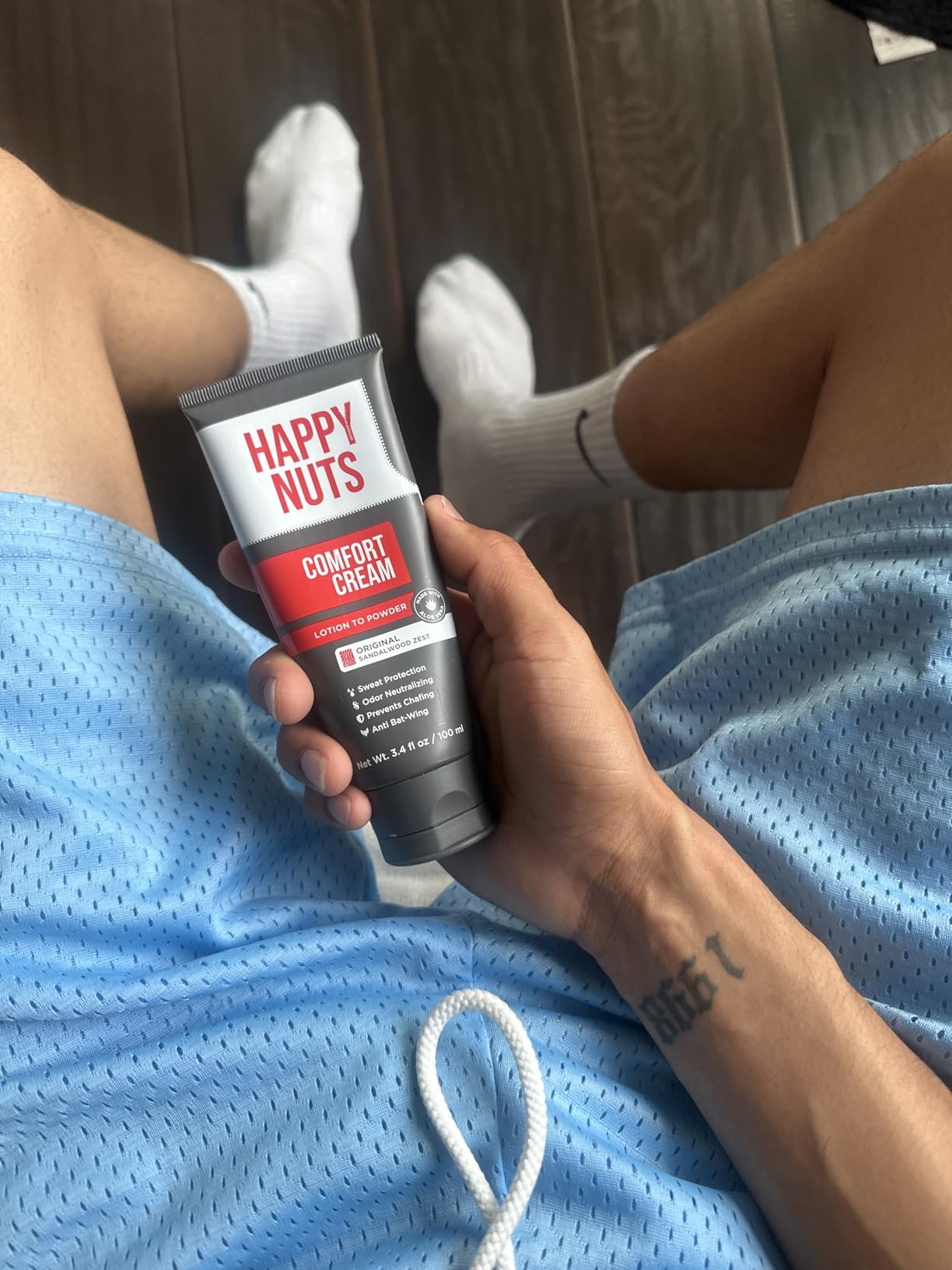 HAPPY NUTS Comfort Cream Deodorant For Men: Anti-Chafing Sweat Defense, Odor Control, Aluminum-Free Mens Deodorant & Hygiene Products for Men's Private Parts 3.4 Fl Oz (1 Pack), Original customer photo 1