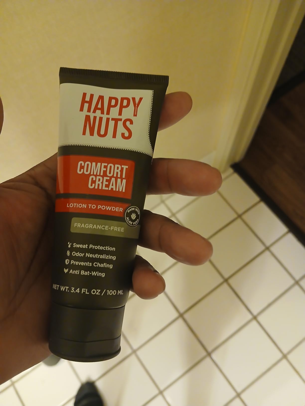 HAPPY NUTS Comfort Cream Deodorant For Men: Anti-Chafing Sweat Defense, Odor Control, Aluminum-Free Mens Deodorant & Hygiene Products for Men's Private Parts 3.4 Fl Oz (1 Pack), Original customer photo 2