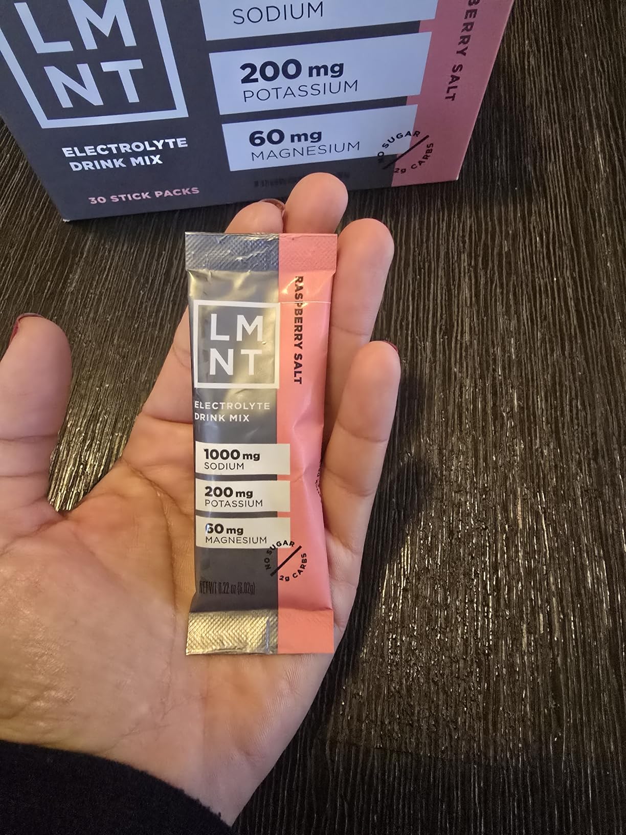 LMNT Zero Sugar Electrolytes - Raspberry Salt | Drink Mix | 30-Count customer photo 2