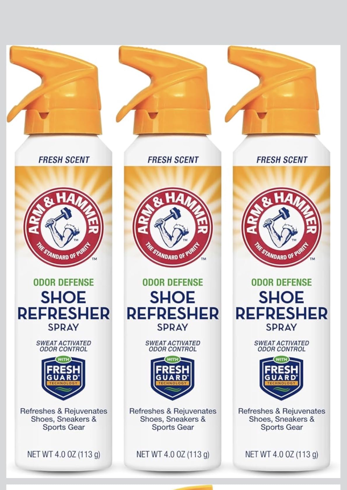 Arm and Hammer Shoe Refresher Spray, Multi-Purpose Odor Remover for All Types of Footwear, Shoe Deodorizer Spray, Shoe Odor Eliminator, Shoe Spray, Shoe Smell Eliminator, 4 oz (3 Pack) customer photo 1