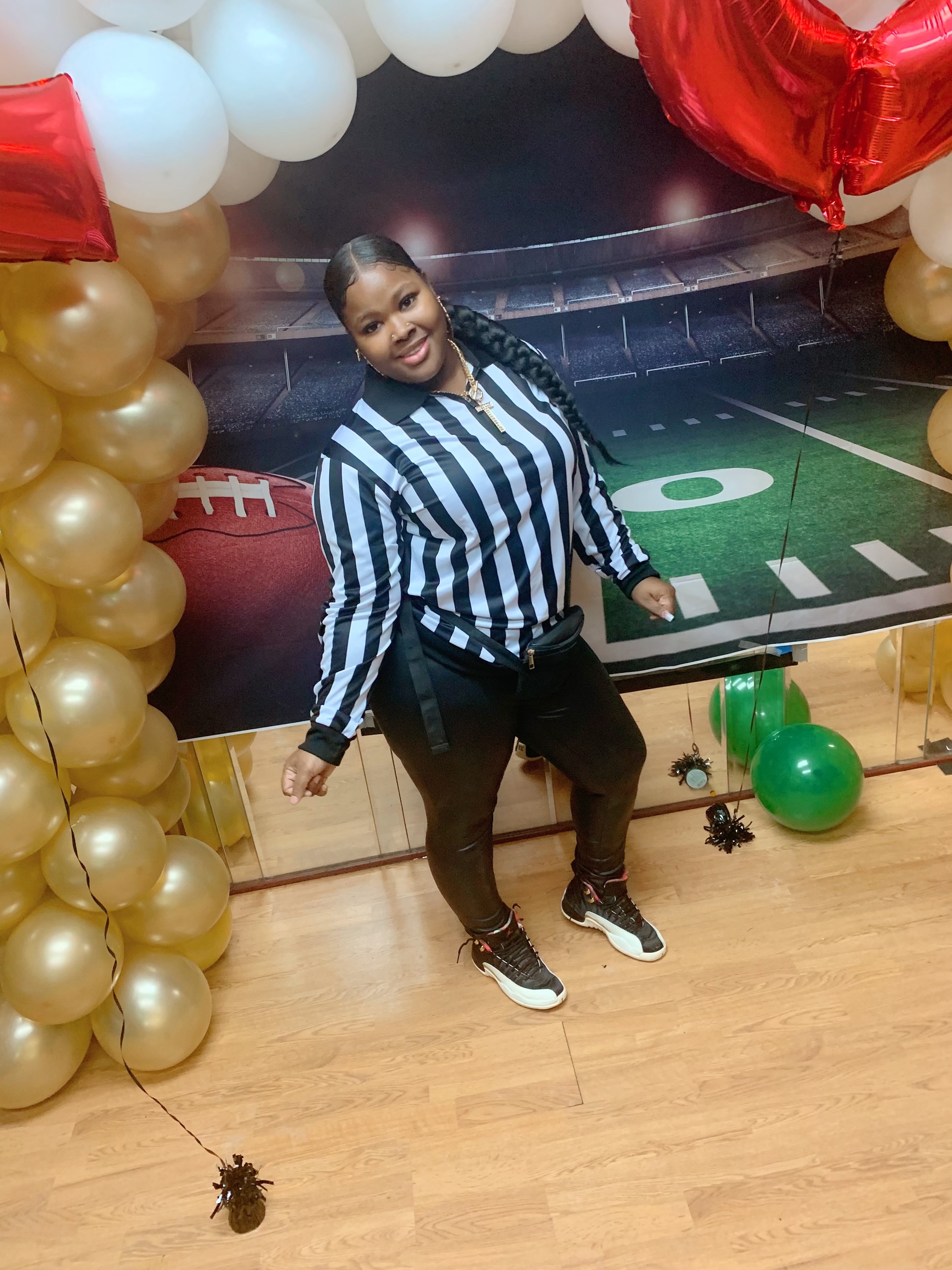 FitsT4 Sports Men's Official Black & White Stripe Referee Shirt Zipper Collared Umpire Jersey Costume Pro Ref Uniform customer photo 1