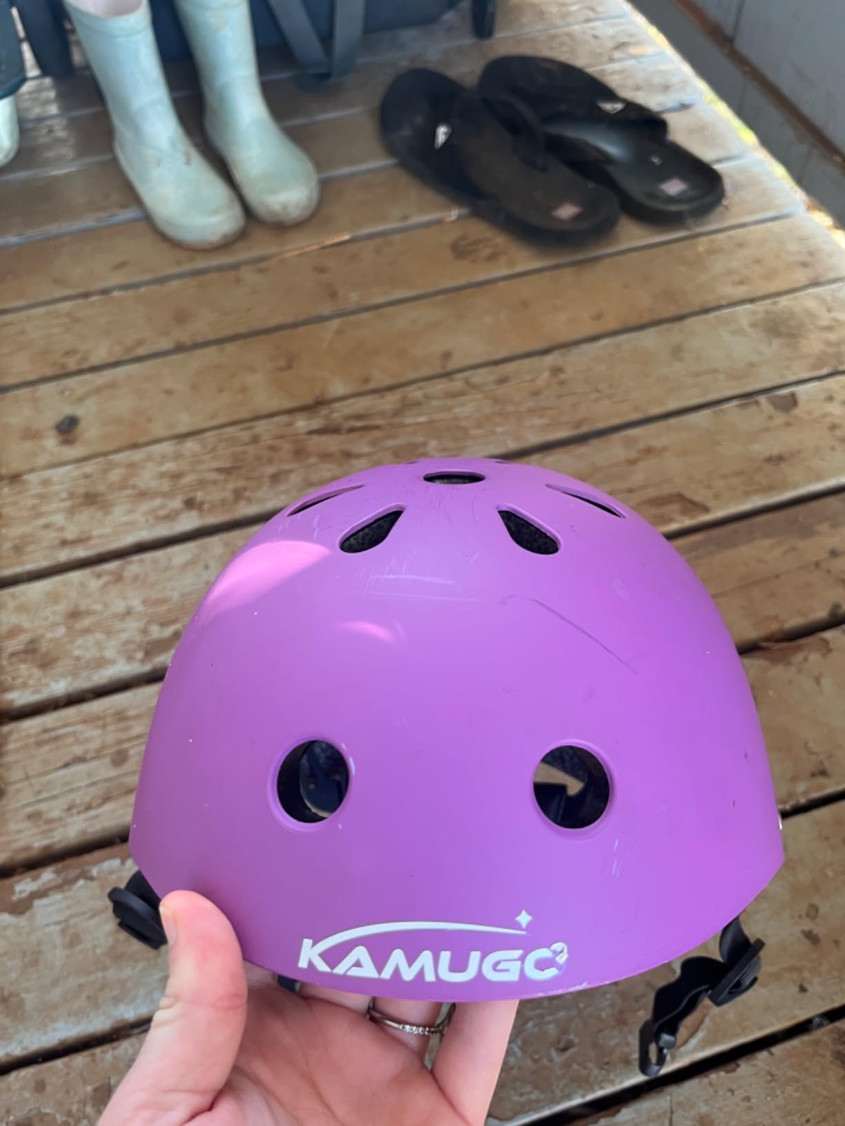 KAMUGO Kids Adjustable Helmet, Suitable for Toddler Kids Ages 2-14 Boys Girls, Multi-Sport Safety Cycling Skating Scooter Helmet customer photo 1