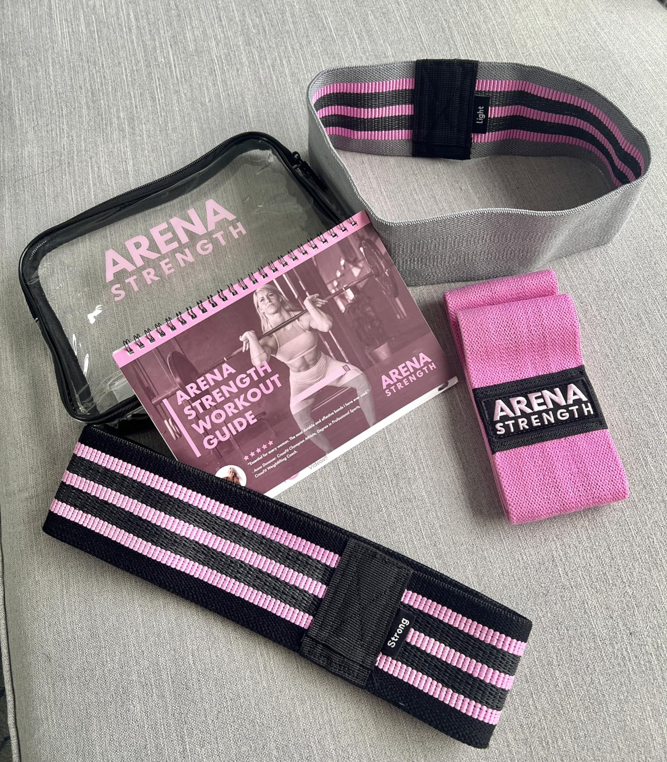 Arena Strength Fabric Booty Bands - Fabric Exercise Bands for Legs and Butt | Fabric Resistance Bands | Hip Resistance Bands with Workout Guide and Carry Case customer photo 1
