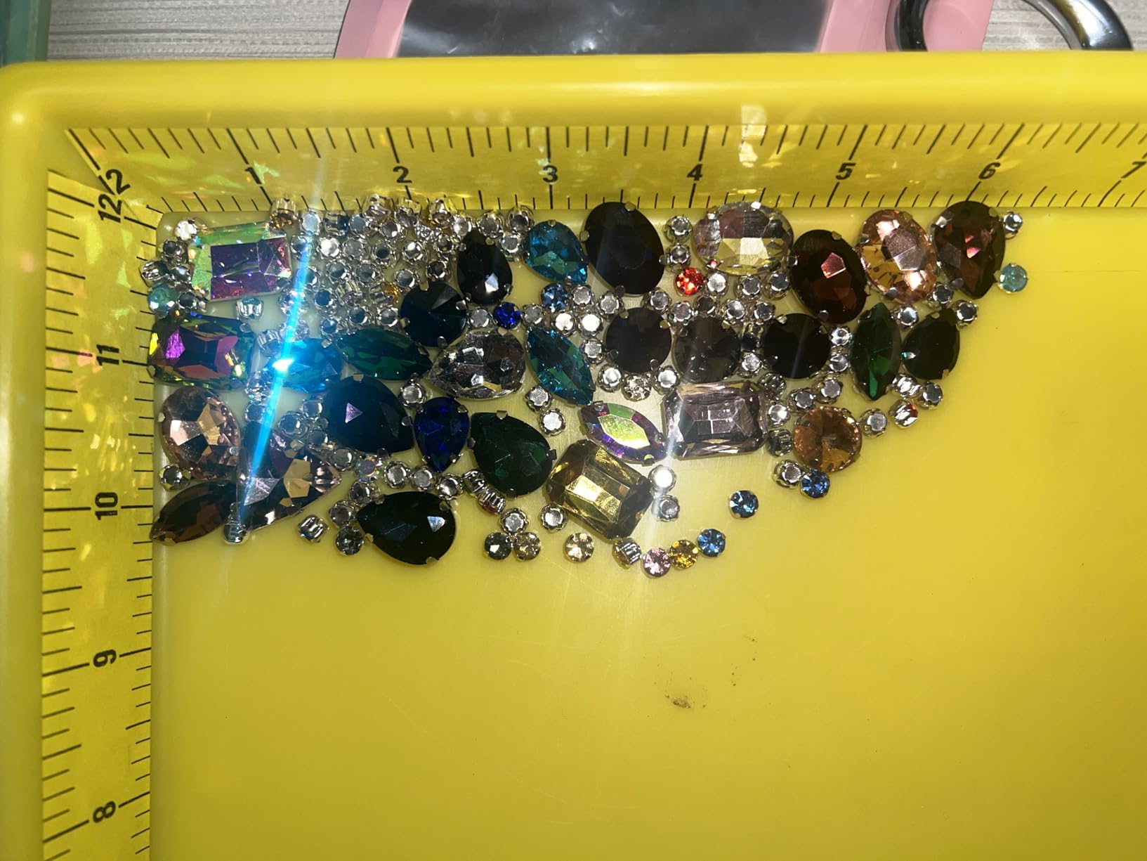 Choupee 130PCS Sew on Rhinestones in Metal Sewing Setting Sew on Jewel with Prong Champagne Sew on Glass Gems Claw Stones Mix Shape for Dress, Bag, Jeans, Clothes, Dance Costume, Shoes, Belt, Garment customer photo 2