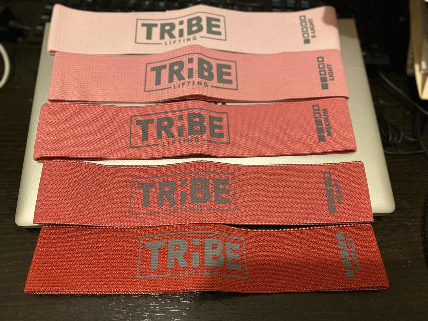 Tribe Lifting Fabric Resistance Bands for Working Out - 5 Exercise Bands Set for Legs and Glutes - Booty Bands for Women and Men - Thick Cloth Workout Bands for Physical Therapy, Hip Training customer photo 2