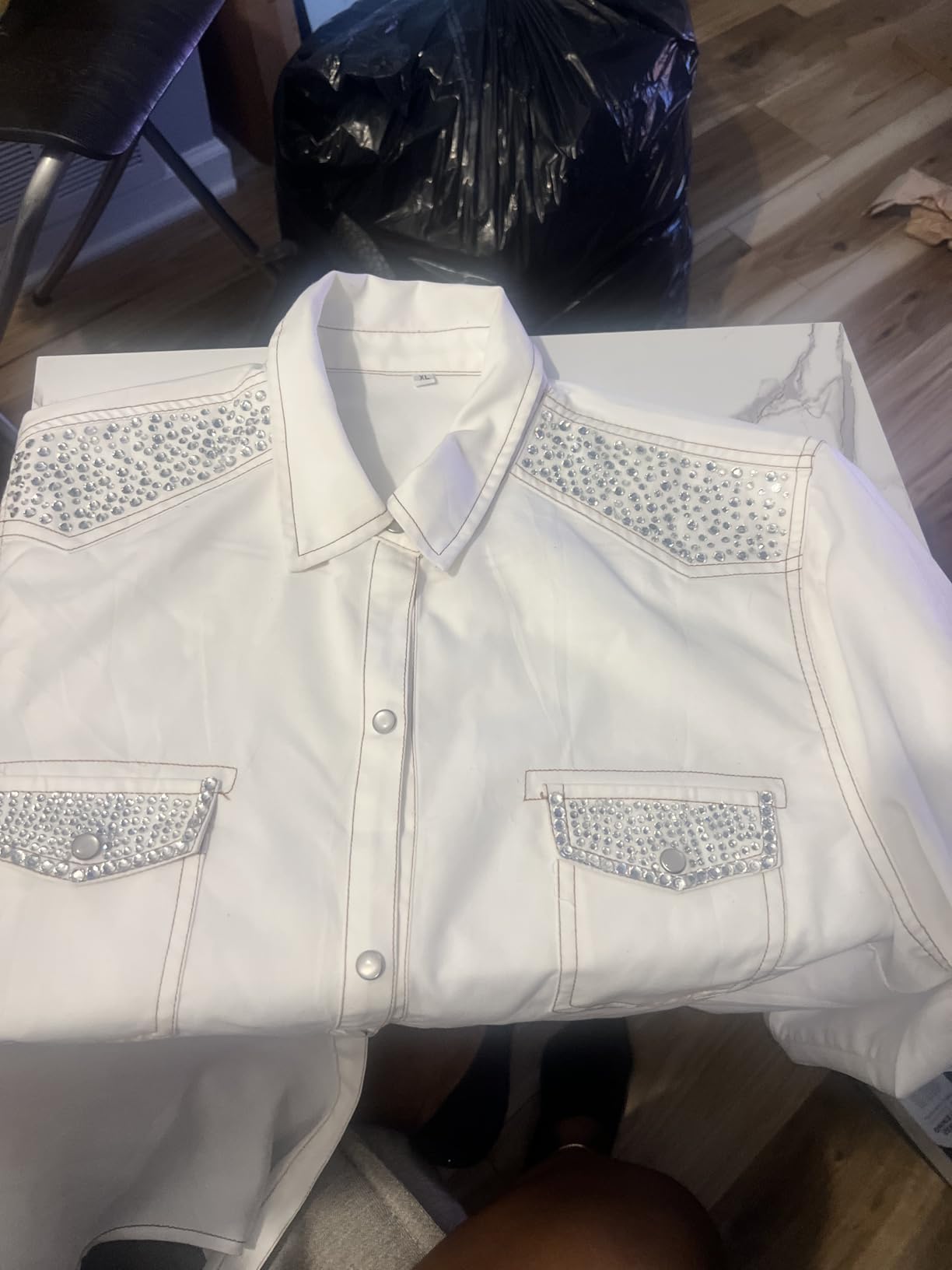 Blinginbox Hotfix Rhinestone Setter, Hot Fix Applicator Tool Bedazzler Kit with Rhinestones, Kit, Hot Fixed Wand for Clothes Clothing Fabric Crafts, 4000 Pcs, AB Crystal, Clear,7 Gems Sizes customer photo 2