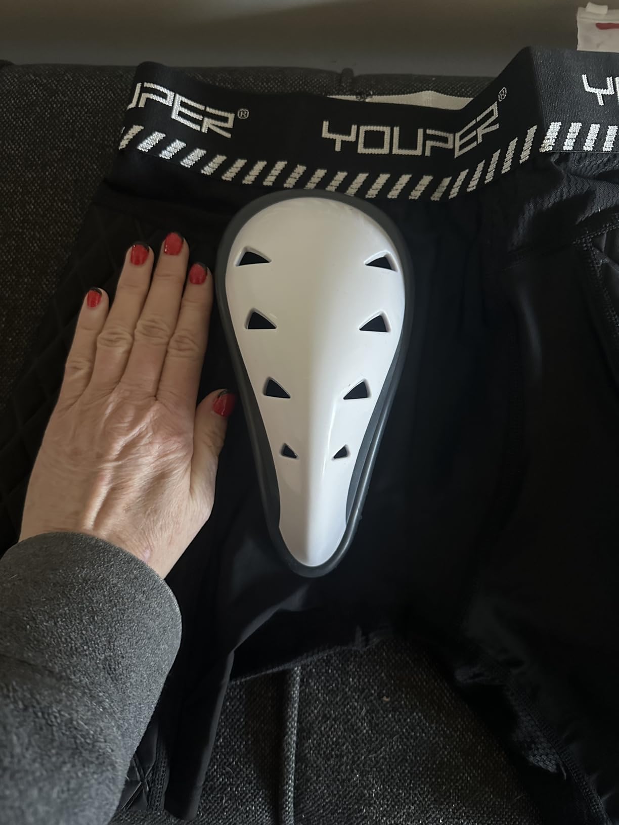 Adult Elite Compression Padded Sliding Shorts w/Protective Athletic Cup for Baseball, Football customer photo 1