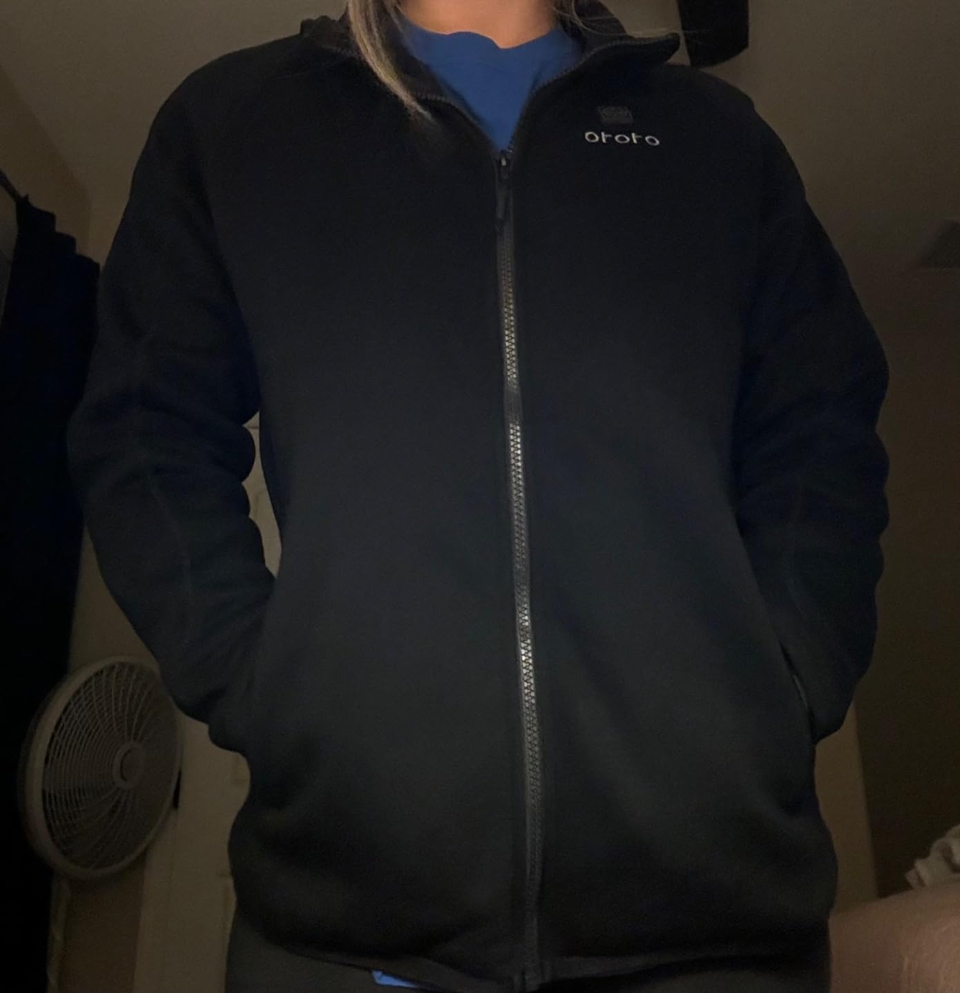 ORORO [Upgraded] Women's 4-Zone Fleece Heated Jacket with Heated Collar, Heating Fleece Jacket with Rechargeable Battery customer photo 1