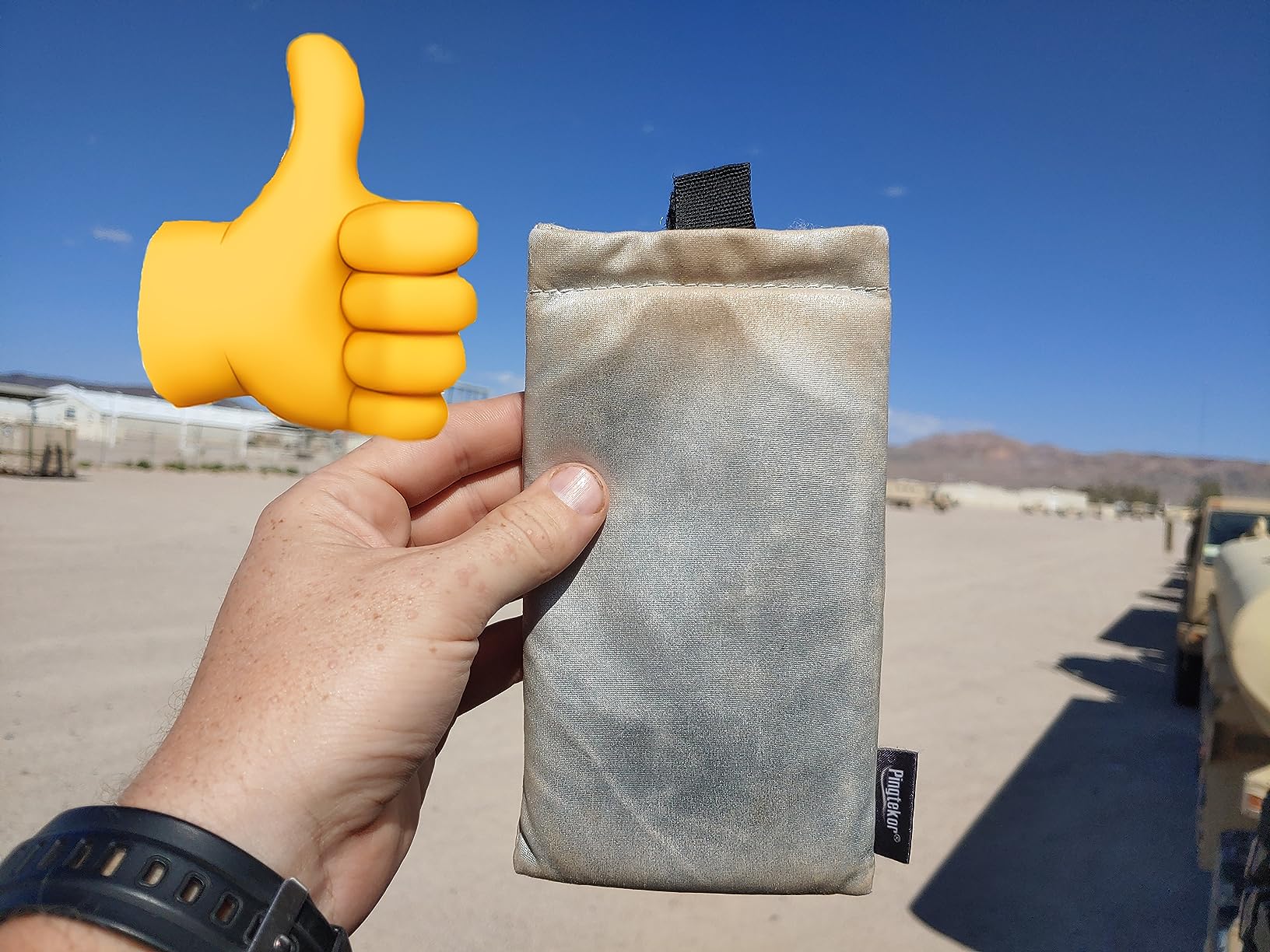 Thermal Phone Case for Hot & Cold Weather, Insulated Phone Pouch Prevents Overheating & Extends Battery Life,for iPhone 15Pro Max/14Pro Max/GalaxyA54 and Similar Sized Phones-Silver (Medium) customer photo 1