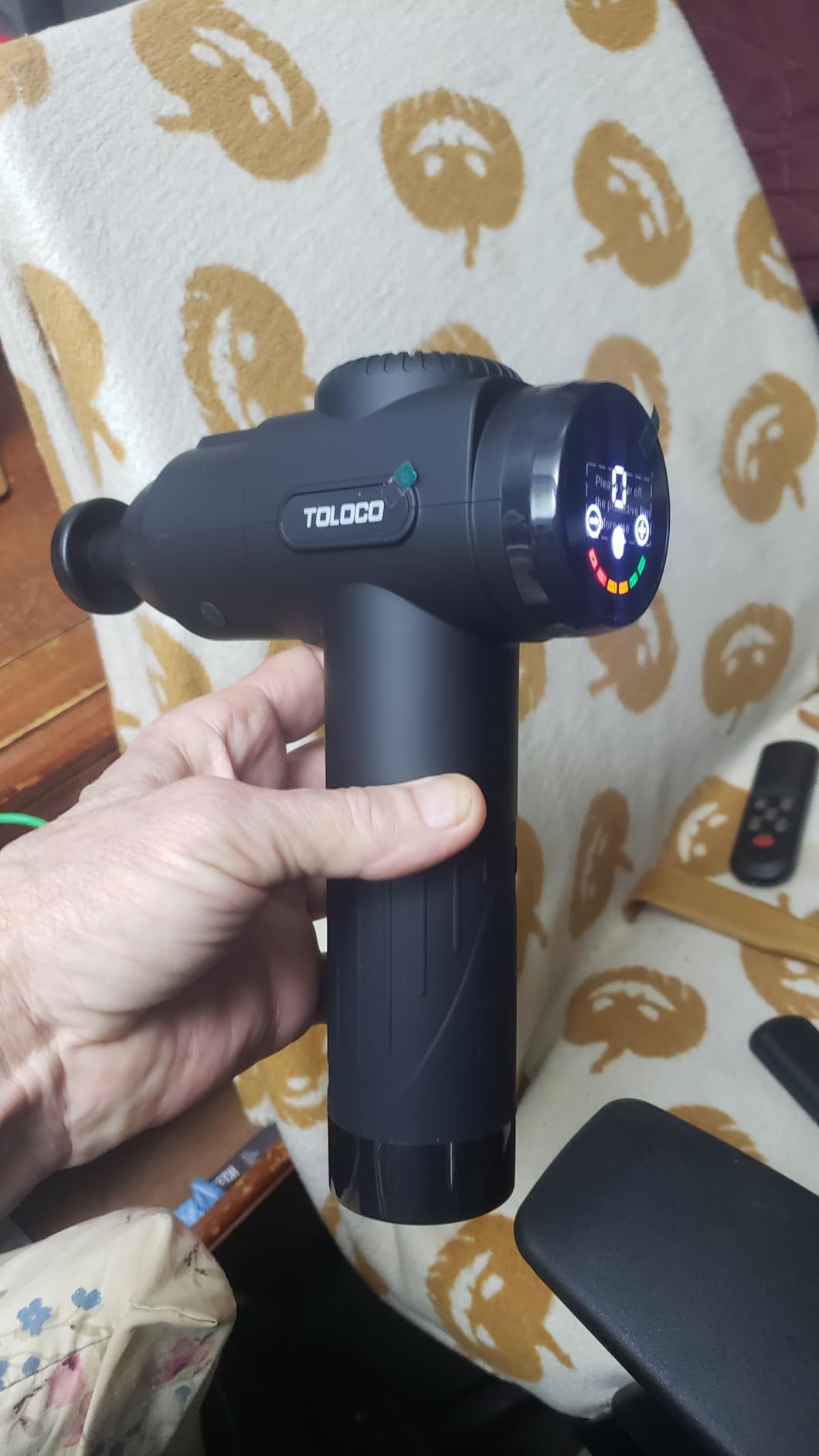 TOLOCO Massage Gun, Deep Tissue Back Massage for Athletes for Pain Relief, Percussion Massager with 10 Massages Heads & Silent Brushless Motor, Black customer photo 1