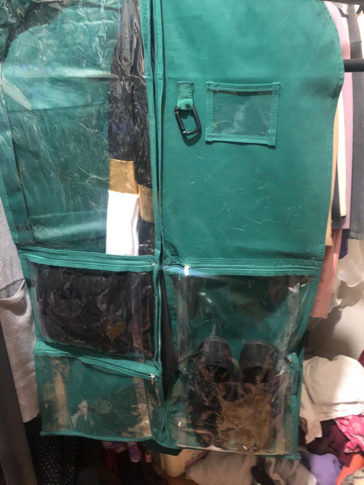 Waterproof Hanging Garment Bag 40 inch Clothes Bag with Gusset, 5 Pockets & Side Zip for Dance Costumes, Sports, Skating, Theatre, Beauty Pageants & More by Kendall Country, Lavender Purple customer photo 1