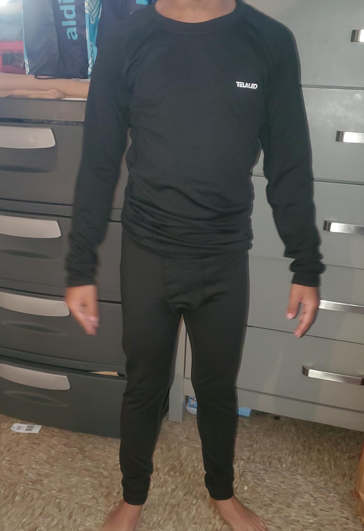 Boys' Girls' Thermal Set Fleece Lined Underwear Set Kids Compression Shirts Athletic Sports Tops Leggings Baselayer customer photo 2