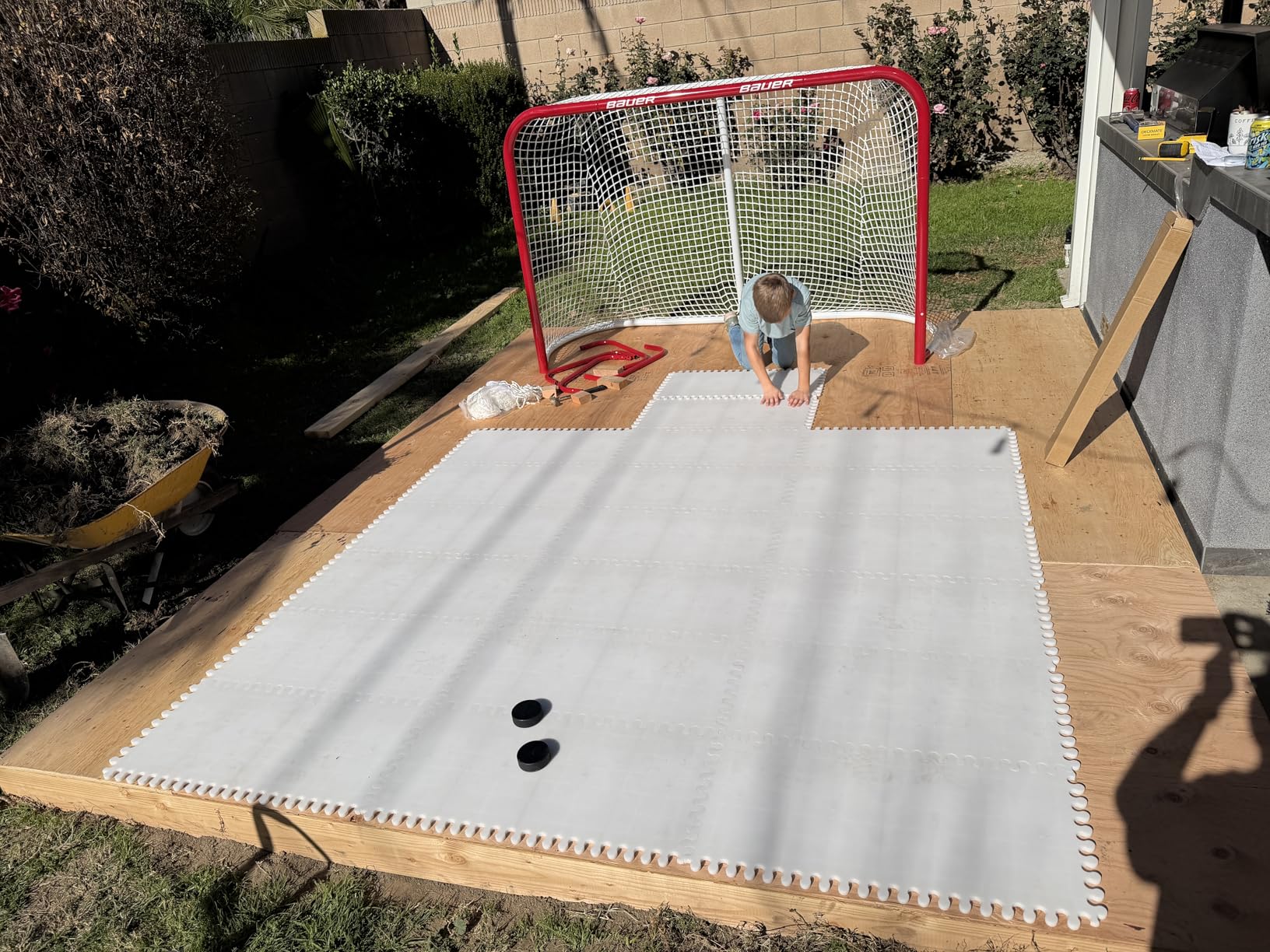 Skate Anytime - Synthetic Ice for Hockey - Skateable Artificial Ice Tiles - Backyard Ice Rink - Expandable customer photo 1
