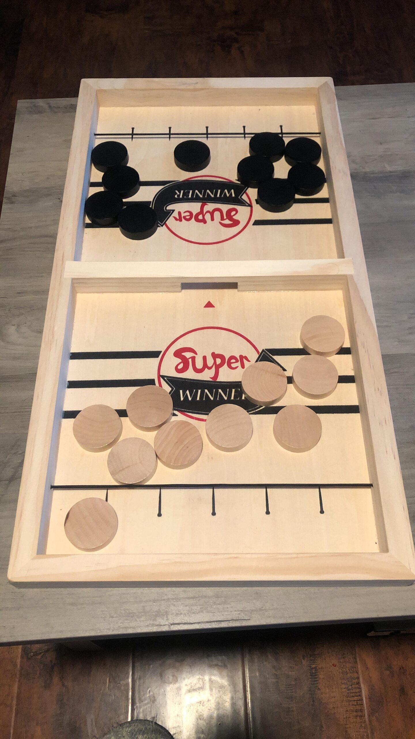 Fast Sling Puck Game - Fast Action Super Foosball Table Desktop Battle Slingshot Wooden Air Hockey Board Game - Guaranteed Fun for Family Game Night or Friends Party customer photo 4
