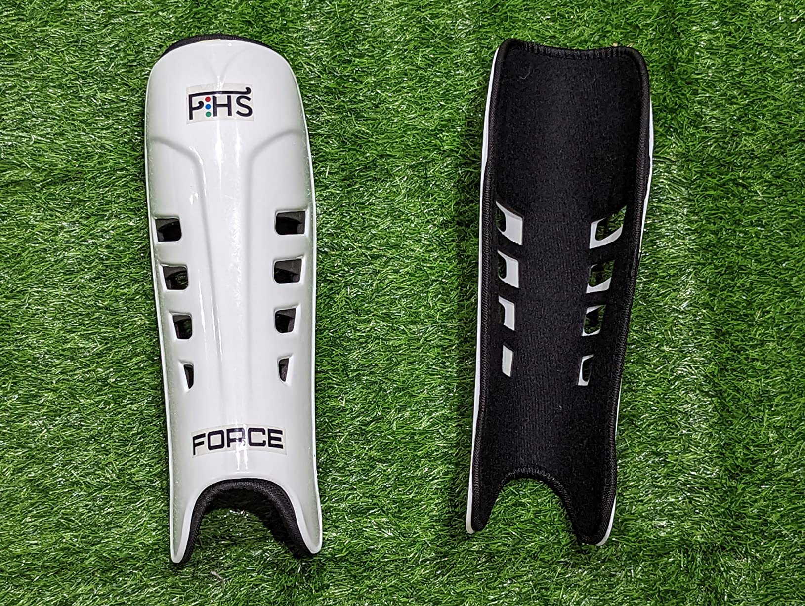 Field Hockey Shin Guards Force Symphony Colors White Blue Teal Blue Sizes Small Medium Large customer photo 2