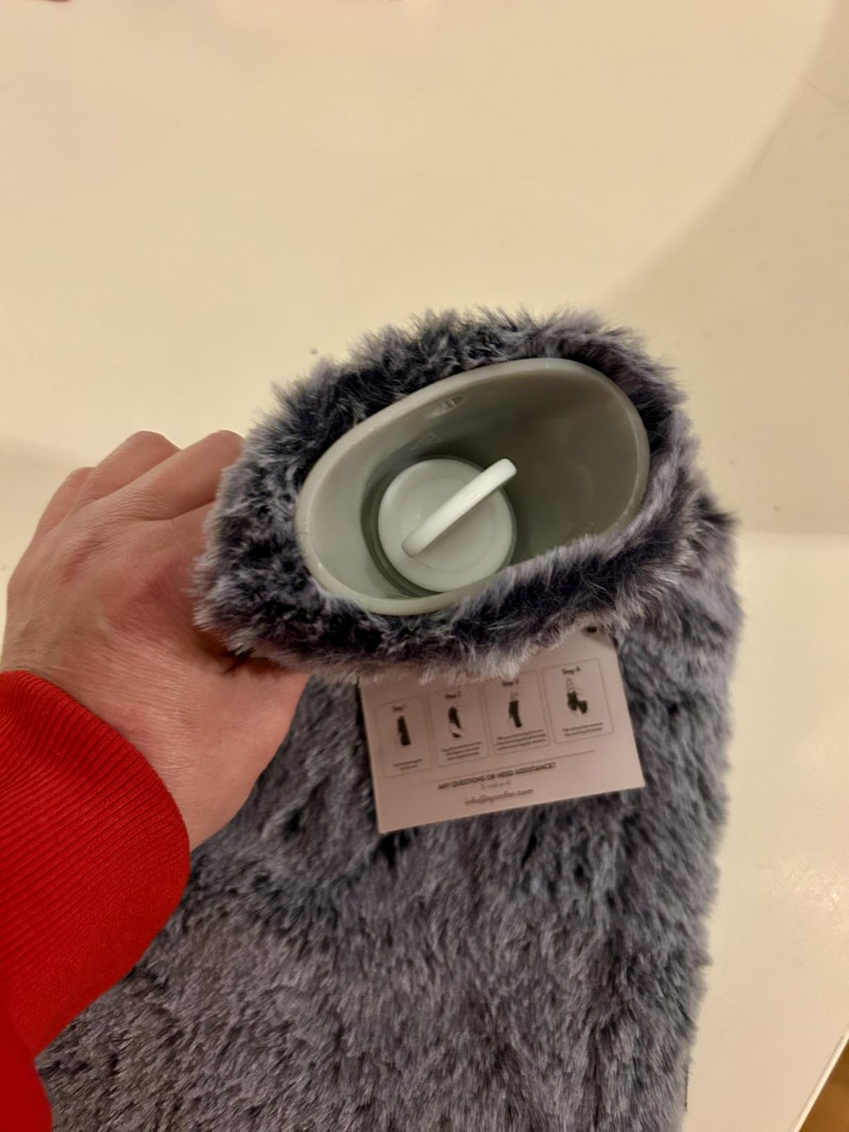 Hot Water Bottle - with Soft Premium Fleece Cover - Dark Gray, 2L - Heating Pad for Menstrual Cramps and Period Comfort - Bed Foot Warmer - Hot & Cold Compress for Back, Stomach, Neck Pain Relief customer photo 2