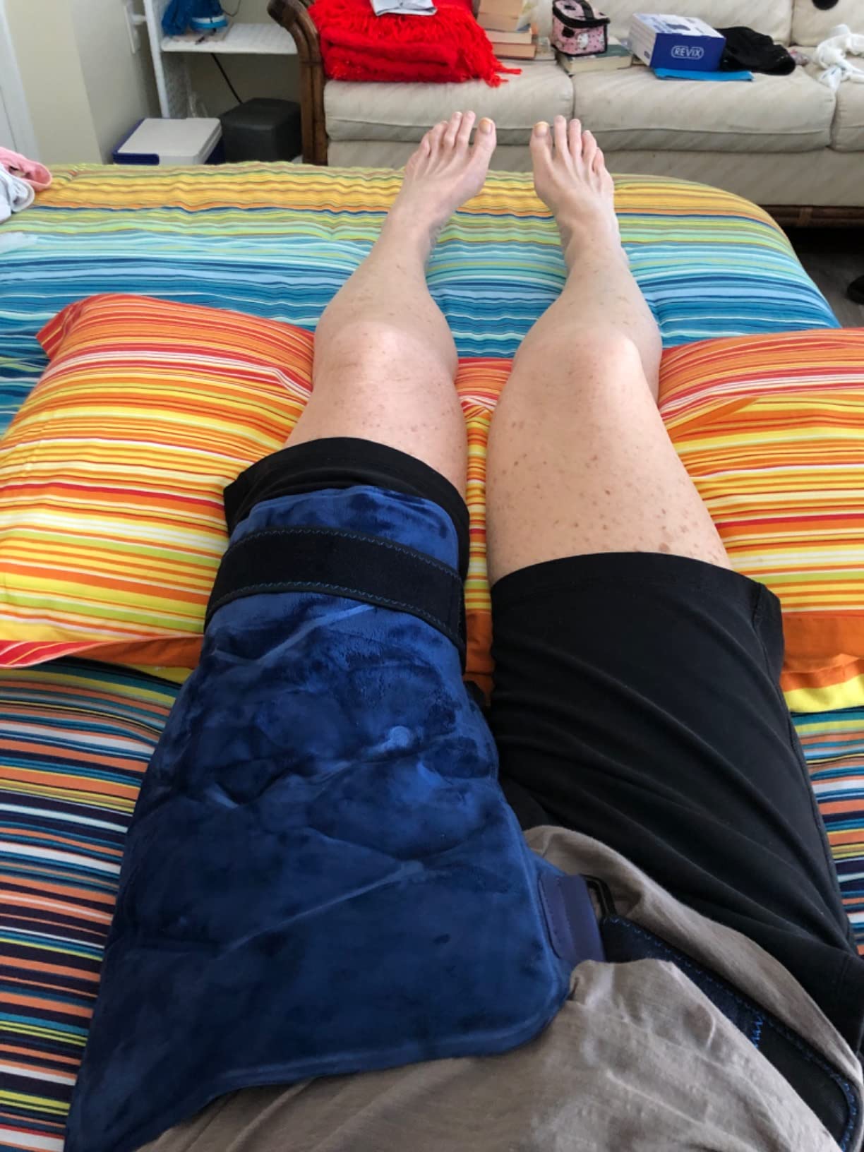 REVIX Hip Ice Pack Wrap with Straps, Reusable Gel Cold Compression for Hip Replacement, Soft Plush Lined Cold Packs for Sciatic Nerve Discomfort Relief customer photo 2