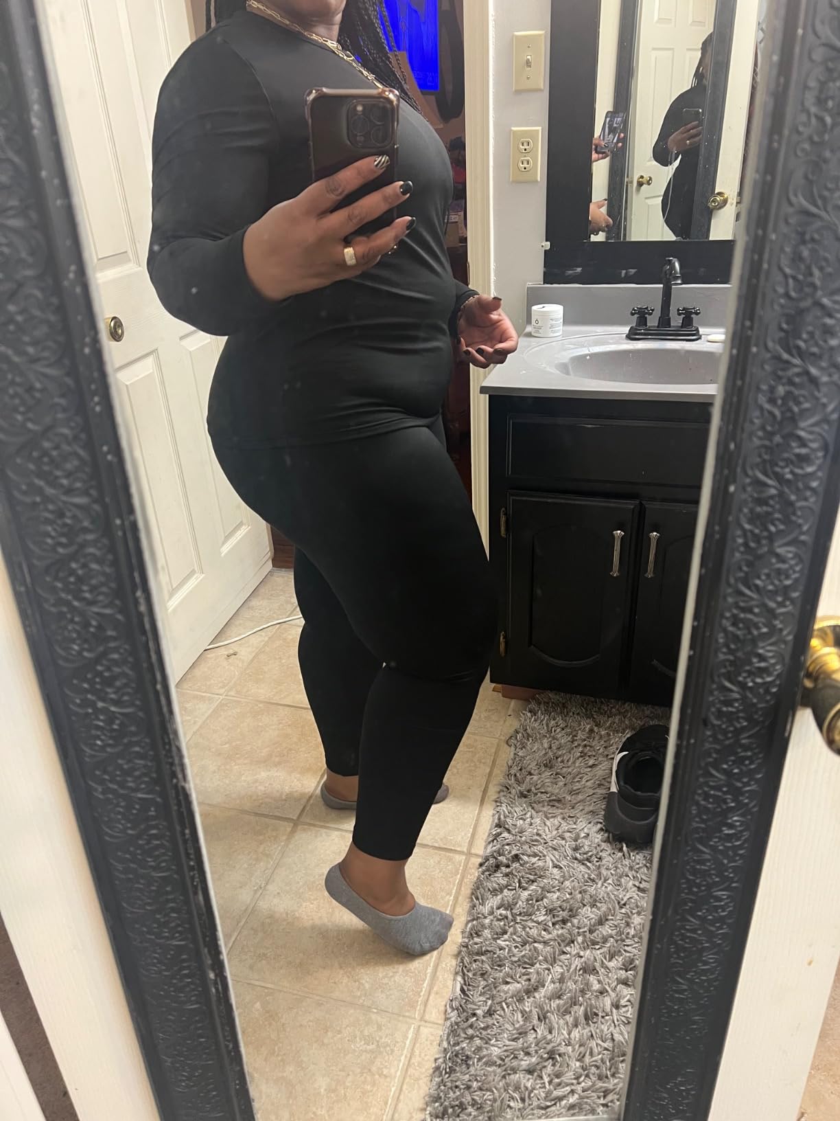 Thermal Underwear for Women Long Johns with Fleece Lined Base Layer Women Cold Weather Top Bottom customer photo 1