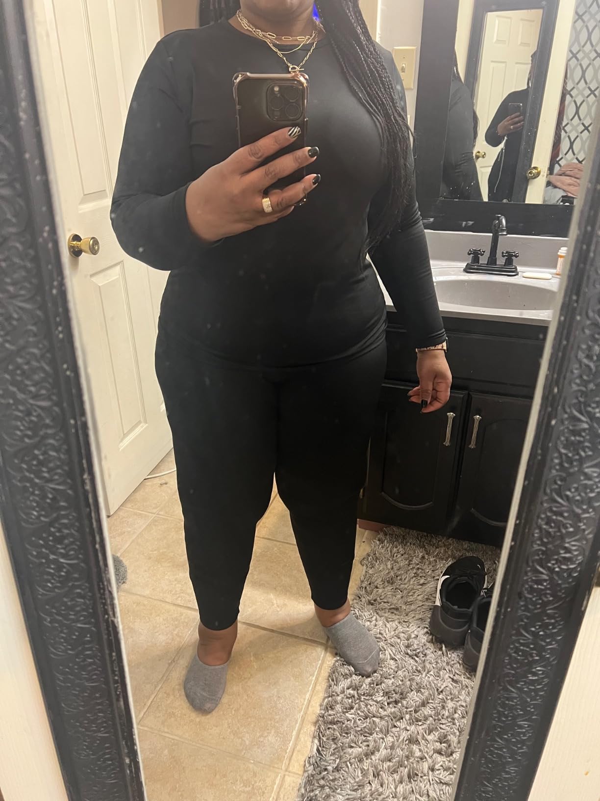 Thermal Underwear for Women Long Johns with Fleece Lined Base Layer Women Cold Weather Top Bottom customer photo 2