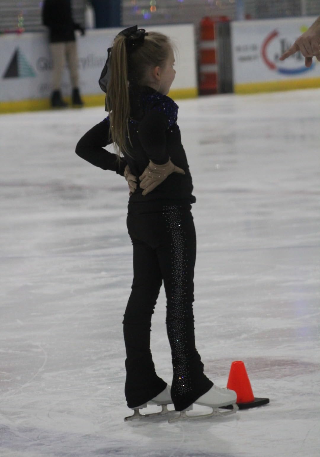 Figure Skating Pants Girls Training Wear Quality Crystals Black Child Skating Leggings customer photo 1