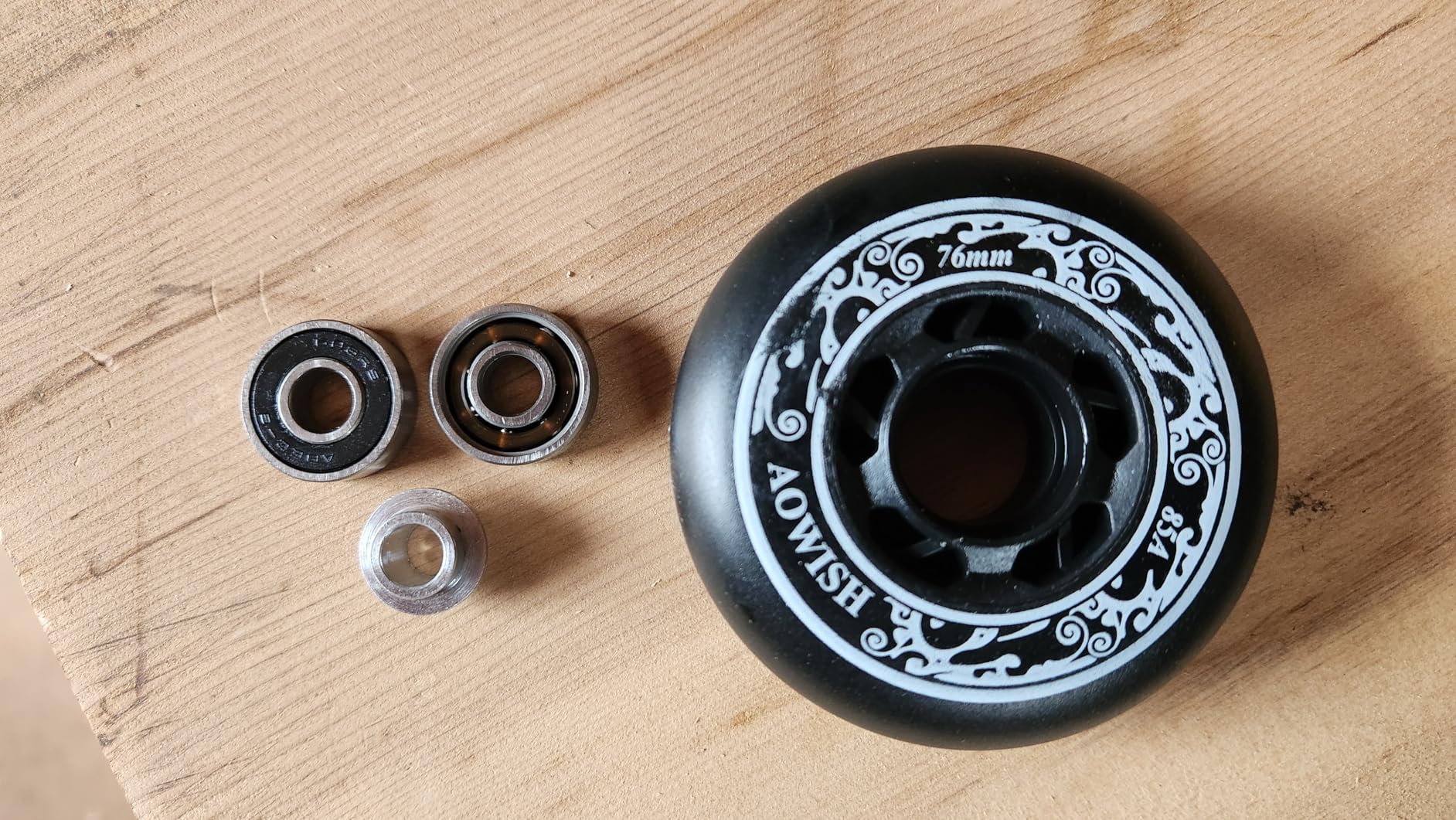 4-Pack Inline Skate Wheels Outdoor Asphalt Formula 85A Hockey Roller Blades Replacement Wheel with Bearings ABEC-9 customer photo 1