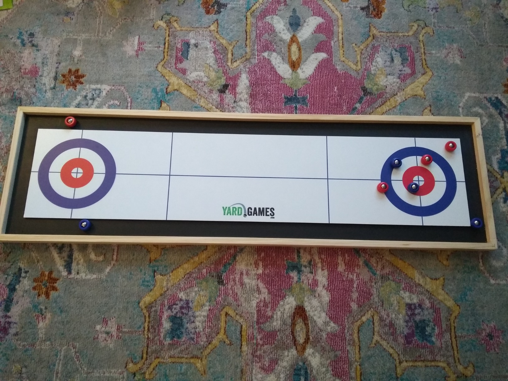 Yard Games Curling and Shuffleboard 2 in 1 Table Top Game with 8 Rolling Discs customer photo 1