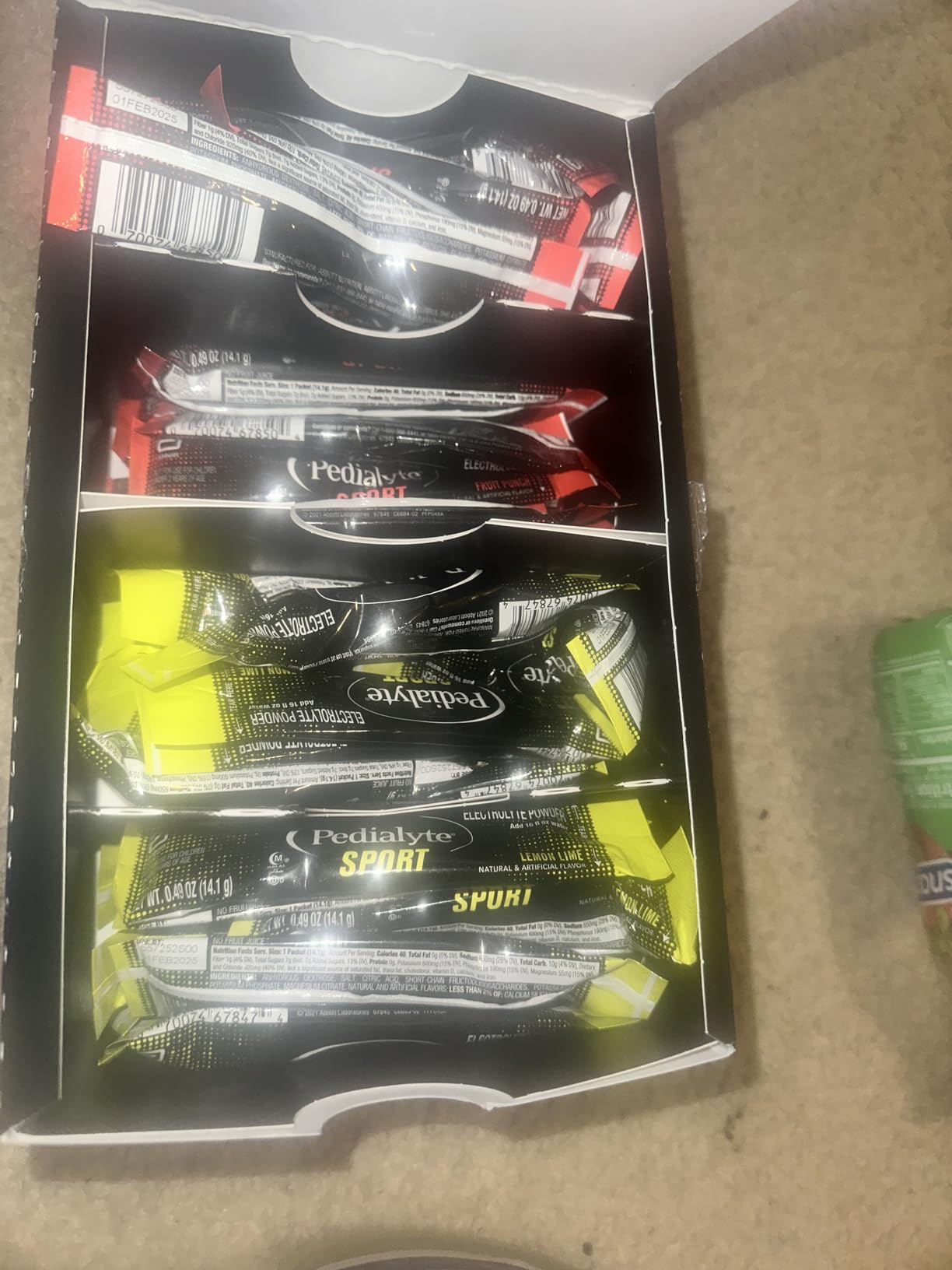 Pedialyte Sport Electrolyte Powder, Fast Hydration with 5 Key Electrolytes for Muscle Support Before, During, & After Exercise, 12 Lemon Lime & 12 Fruit Punch, 0.49-oz Packets (24 Count) customer photo 1