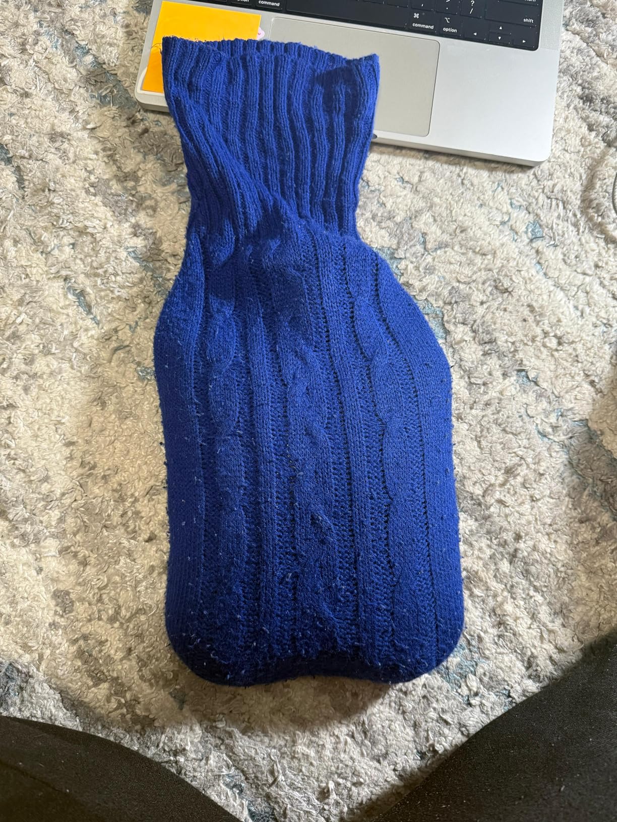 samply Hot Water Bottle with Knitted Cover, 2L Hot Water Bag for Hot and Cold Compress, Hand Feet Warmer, Ideal for Menstrual Cramps, Neck and Shoulder Pain Relief, Purple customer photo 2