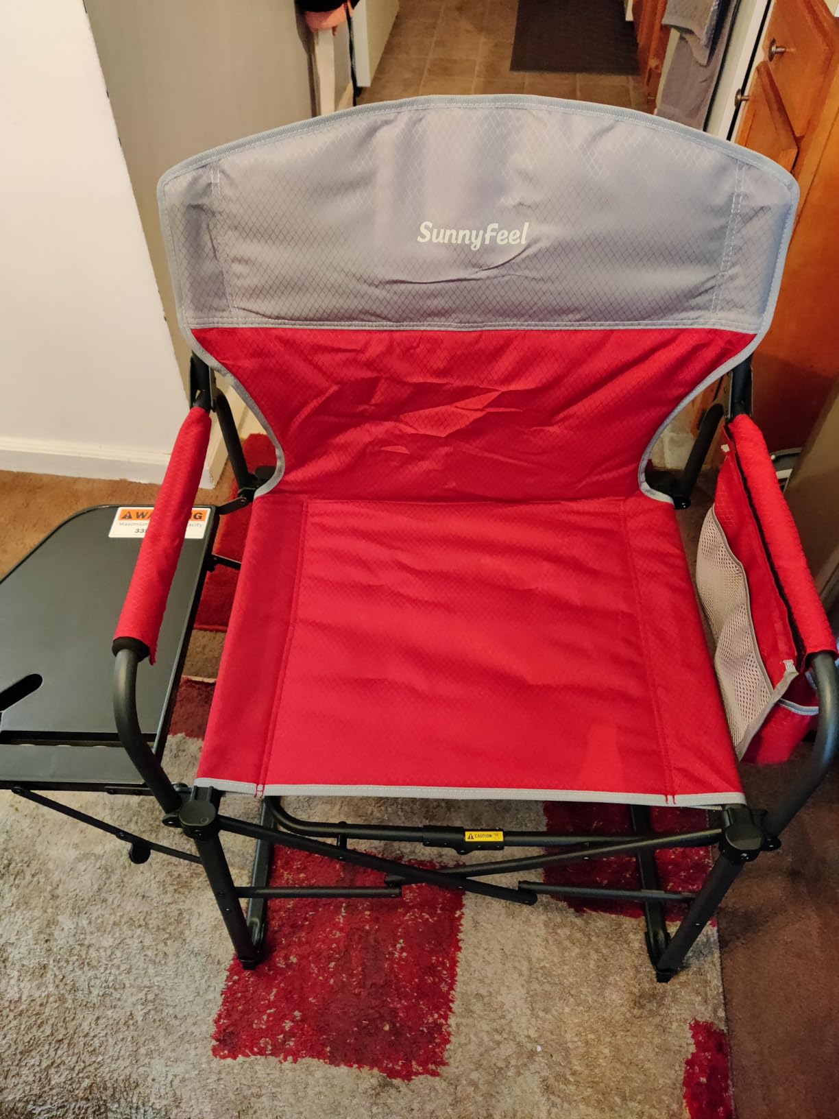 SUNNYFEEL Camping Directors Chair, Heavy Duty Oversized Portable Folding Chair with Side Table, Pocket for Beach, Fishing, Trip, Picnic, Lawn, Concert Outdoor Foldable Camp Chairs customer photo 1