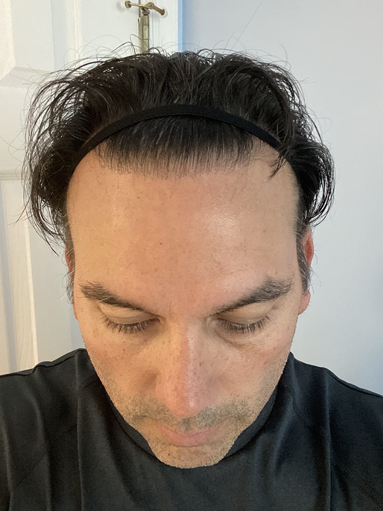 4 Pieces Elastic Sports Headbands Thick Non-Slip Hair Bands for Women and Men customer photo 2