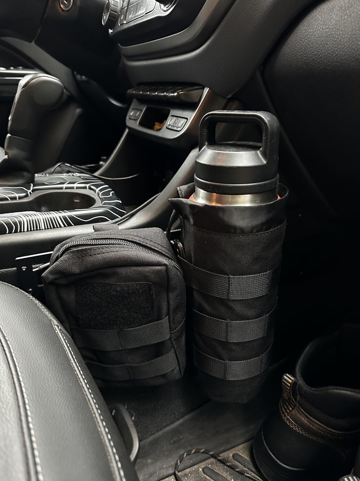 Tactical MOLLE Water Bottle Pouch with Drawstring Open Top & Mesh Bottom, Military Water Bottle Holder Bag Sports Travel Hydration Carrier customer photo 1