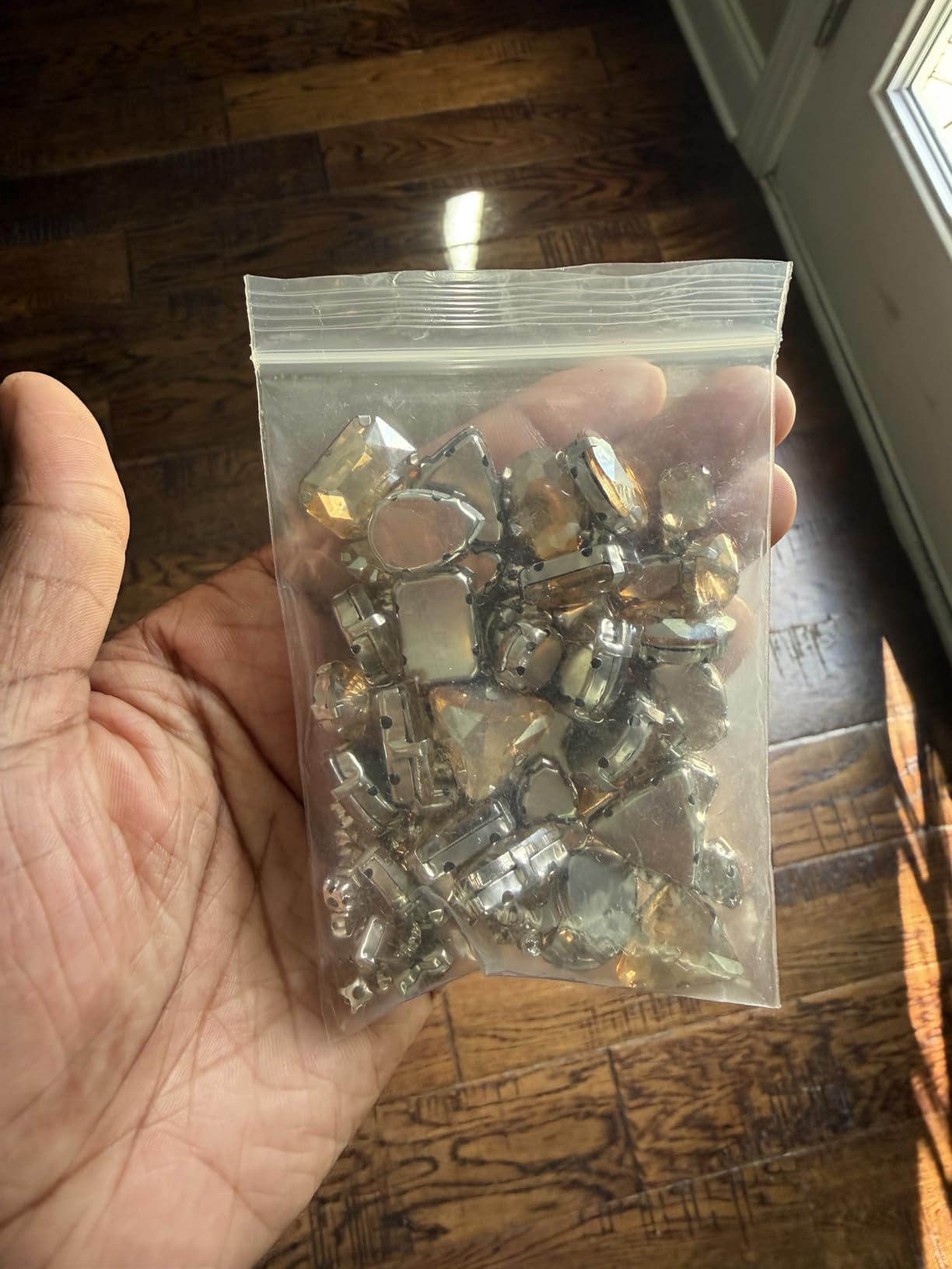 TANOSII Sew on Rhinestones 100 PCS Mixed Shapes Glass Rhinestones Sew on Crystal Gems Mental Flatback with Silver Claw for Jewelry Crafts Clothes Shoes Costume Garment White customer photo 2