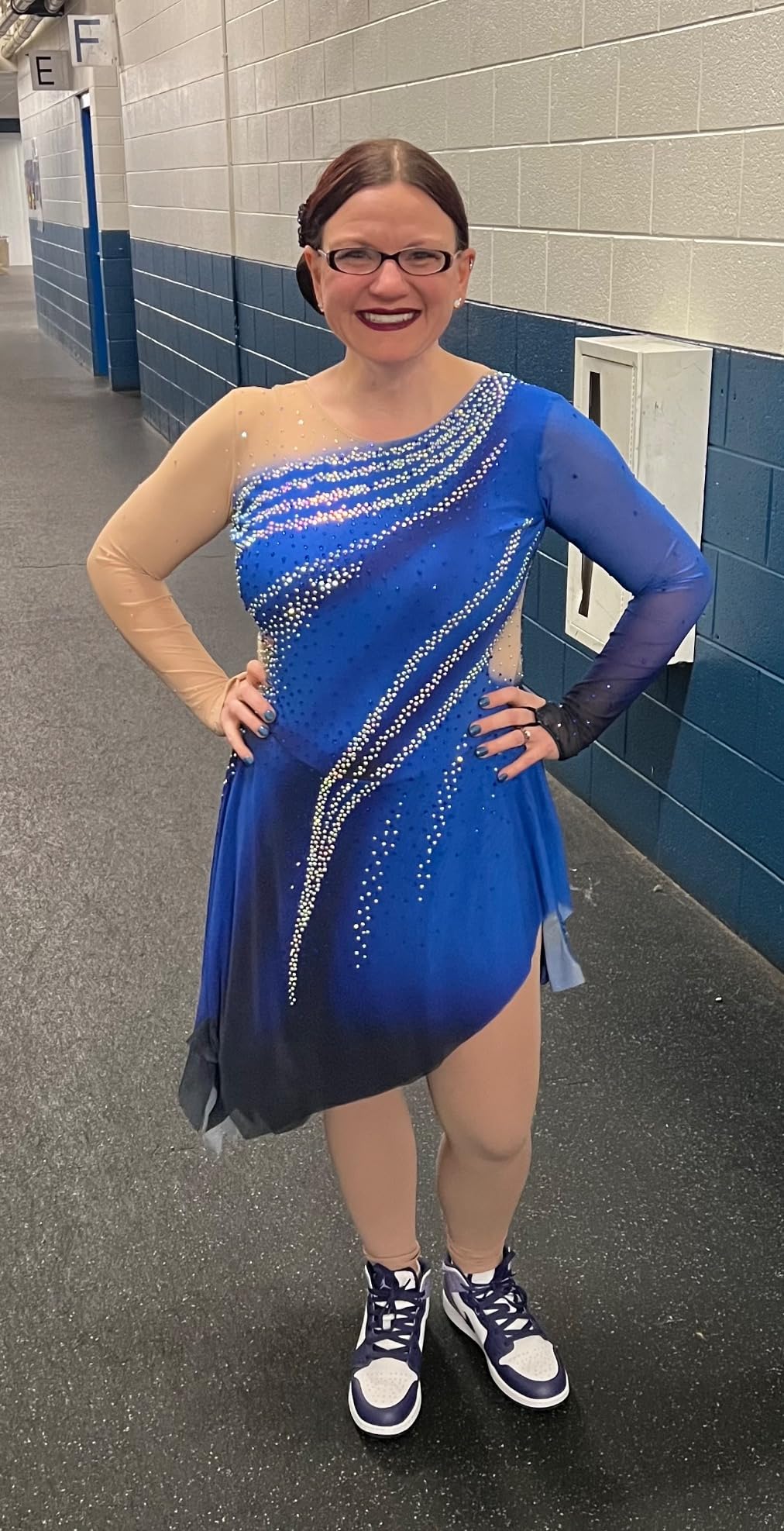 LIUHUO Figure Skating Apparel Girls Women Competition Dress Performance Wear Teens Training Dancewear Salsa Blue Girls customer photo 1