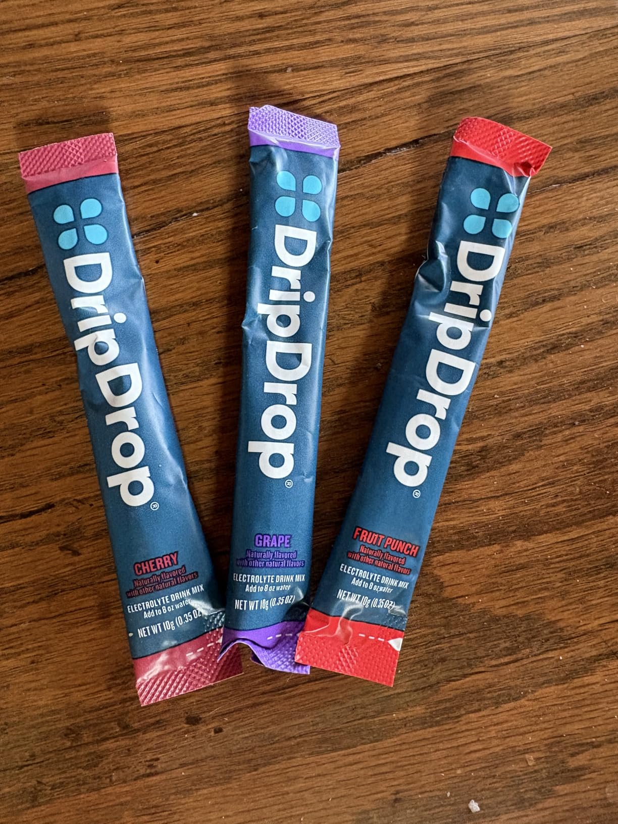 DripDrop Hydration Packets - Juicy Variety Pack - Single Serve Electrolytes Powder Drink Mix - Grape, Fruit Punch, Strawberry Lemonade, Cherry - Non-GMO, Gluten Free, Vegan - 32 Sticks customer photo 1