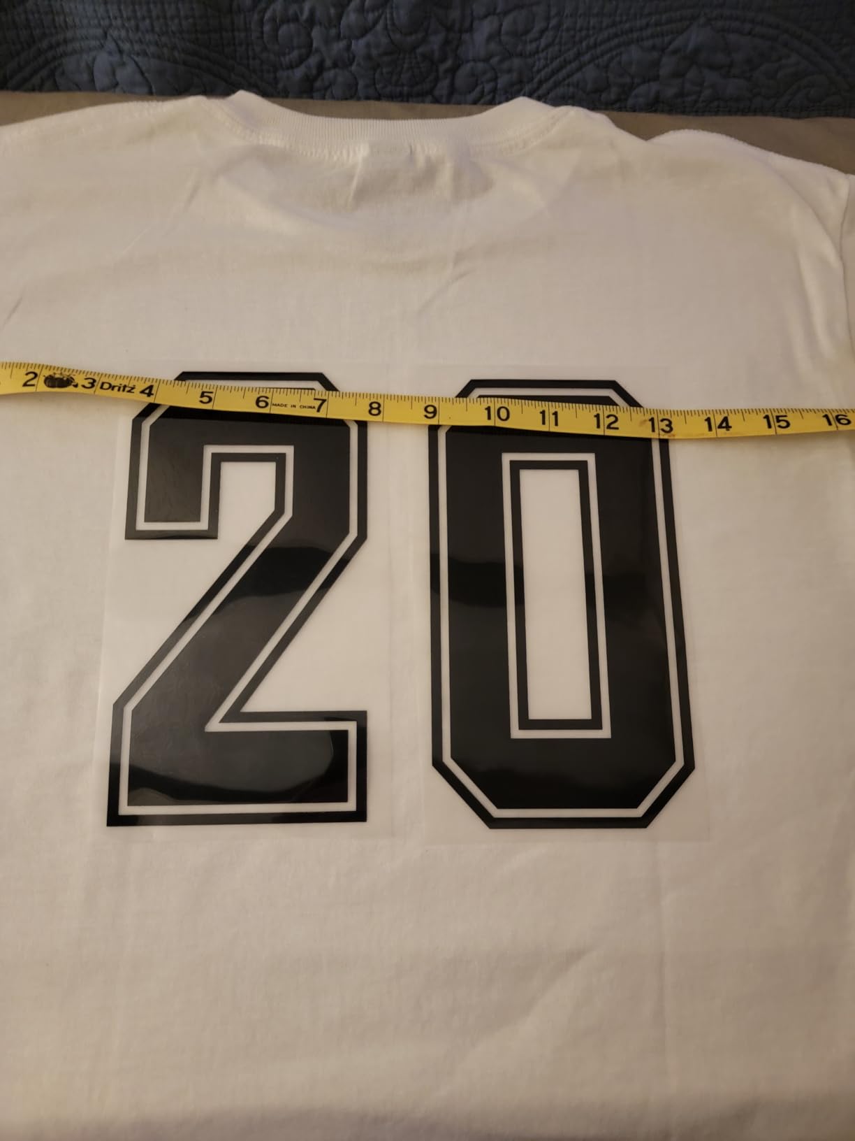 WILLBOND 24 Pcs Iron on Numbers, Jersey Heat Transfer Numbers 0 to 9 for Team Uniform T-Shirt Football Basketball Baseball(Black with Black Border,8 Inch) customer photo 2