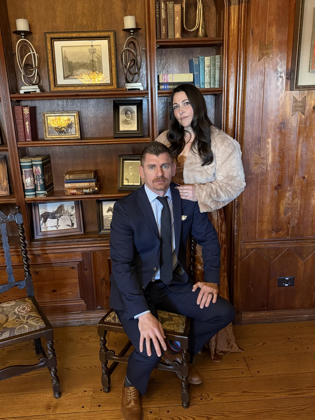 Allegra K Women's Evening Shrug Wedding Gown Fuzzy Formal Faux Fur Bolero Jacket customer photo 1