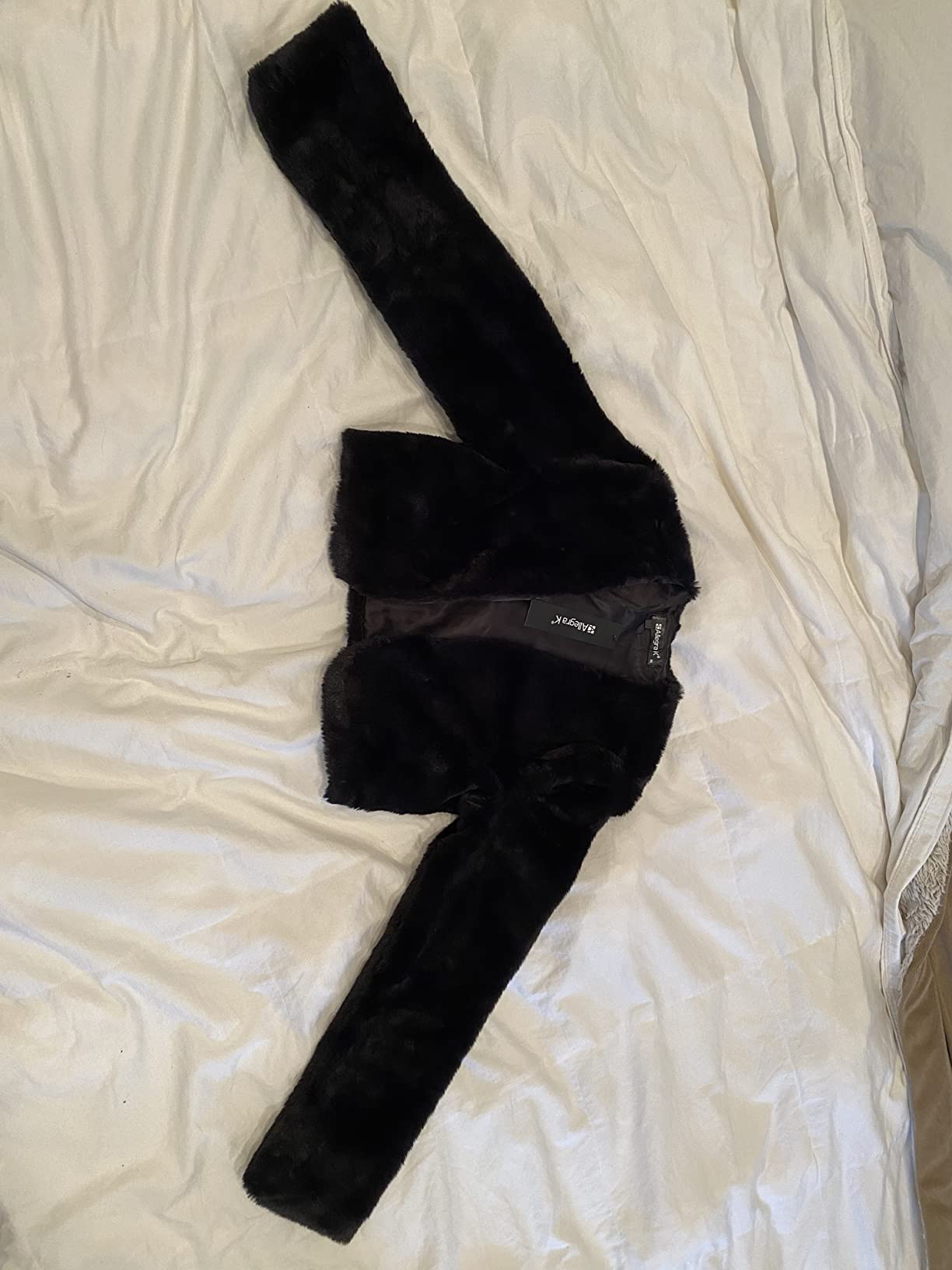 Allegra K Women's Evening Shrug Wedding Gown Fuzzy Formal Faux Fur Bolero Jacket customer photo 2