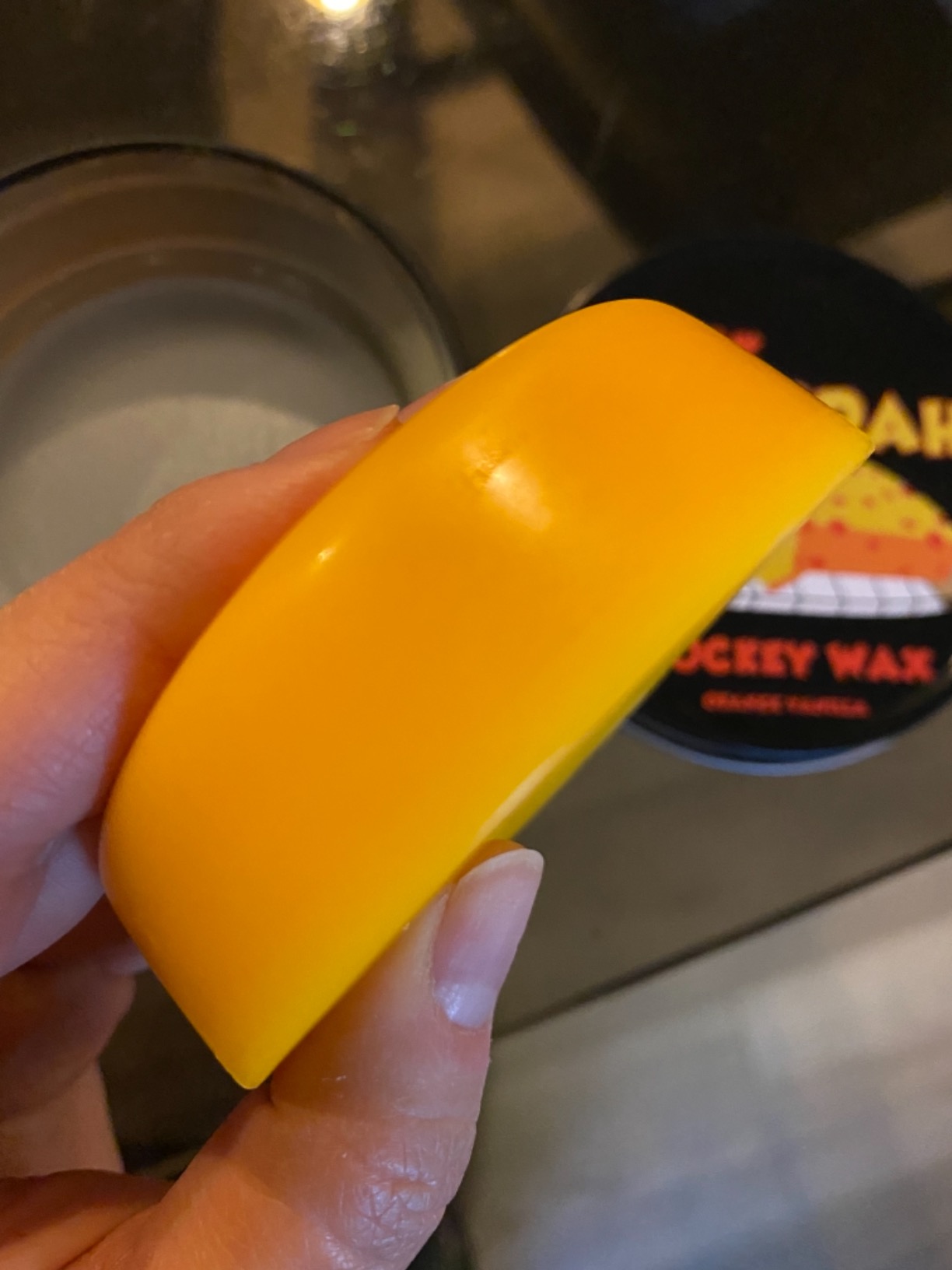Franklin Sports Hockey Stick Wax - Maximum Grip Wax - Orange Vanilla Scent - Stick Cheddah - Reusable Tin Included customer photo 2