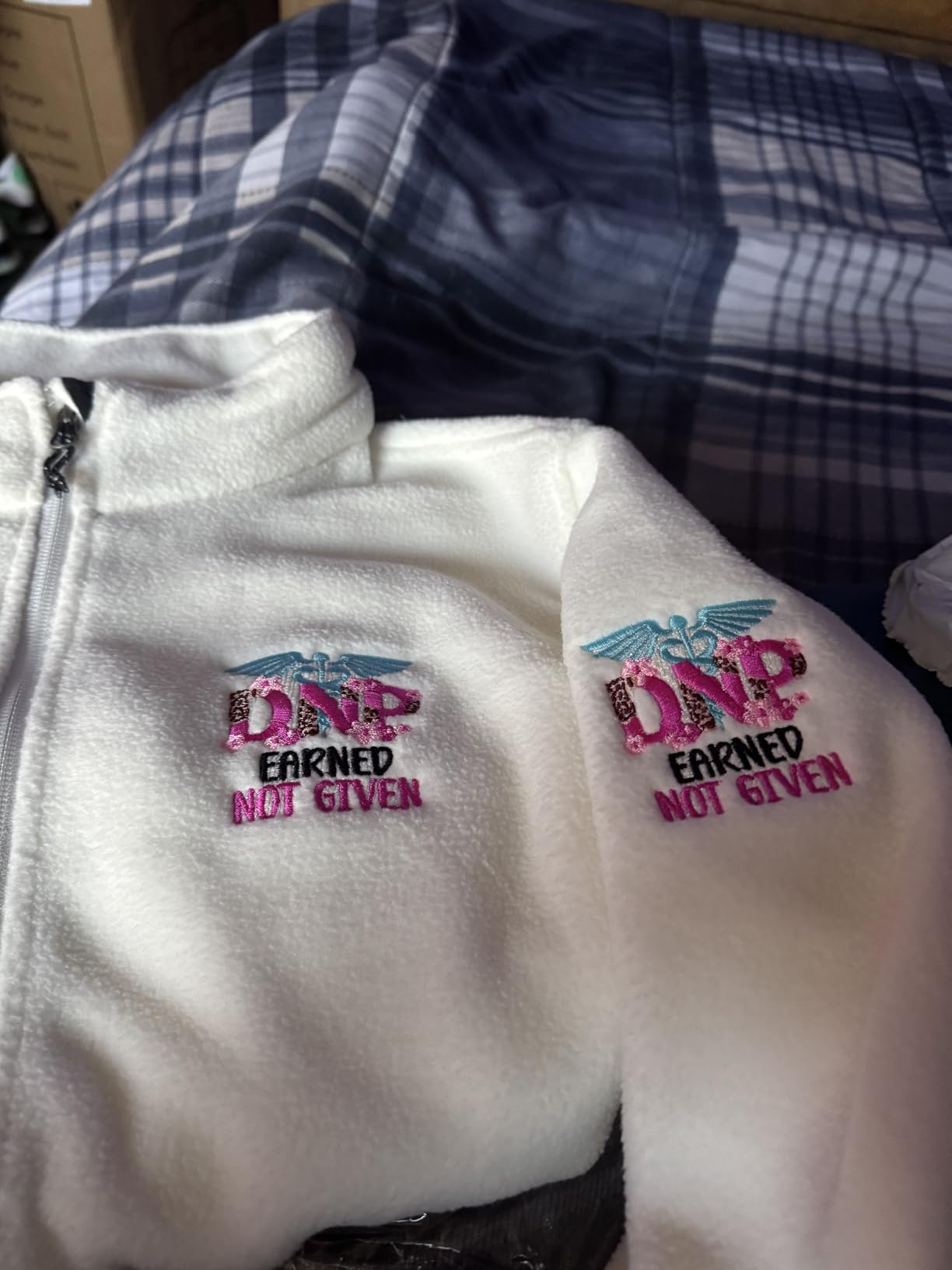 INK STITCH Women L217 Custom Stitching Embroidery Fleece Jackets - Multicolors customer photo 2